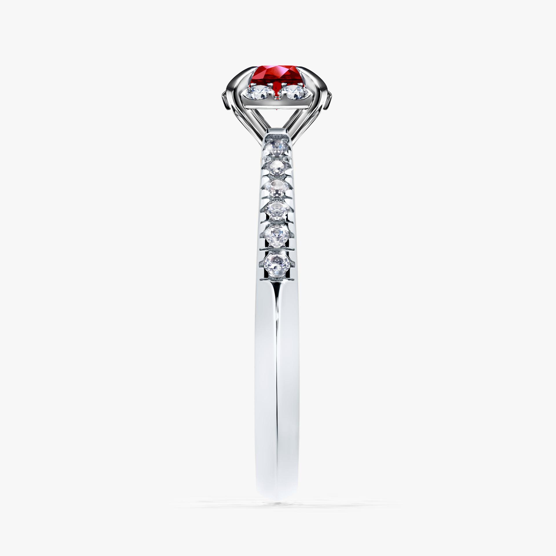 Pierscionek zareczynowy z rubinem 0 47 CT z bialego zlota my princess 03