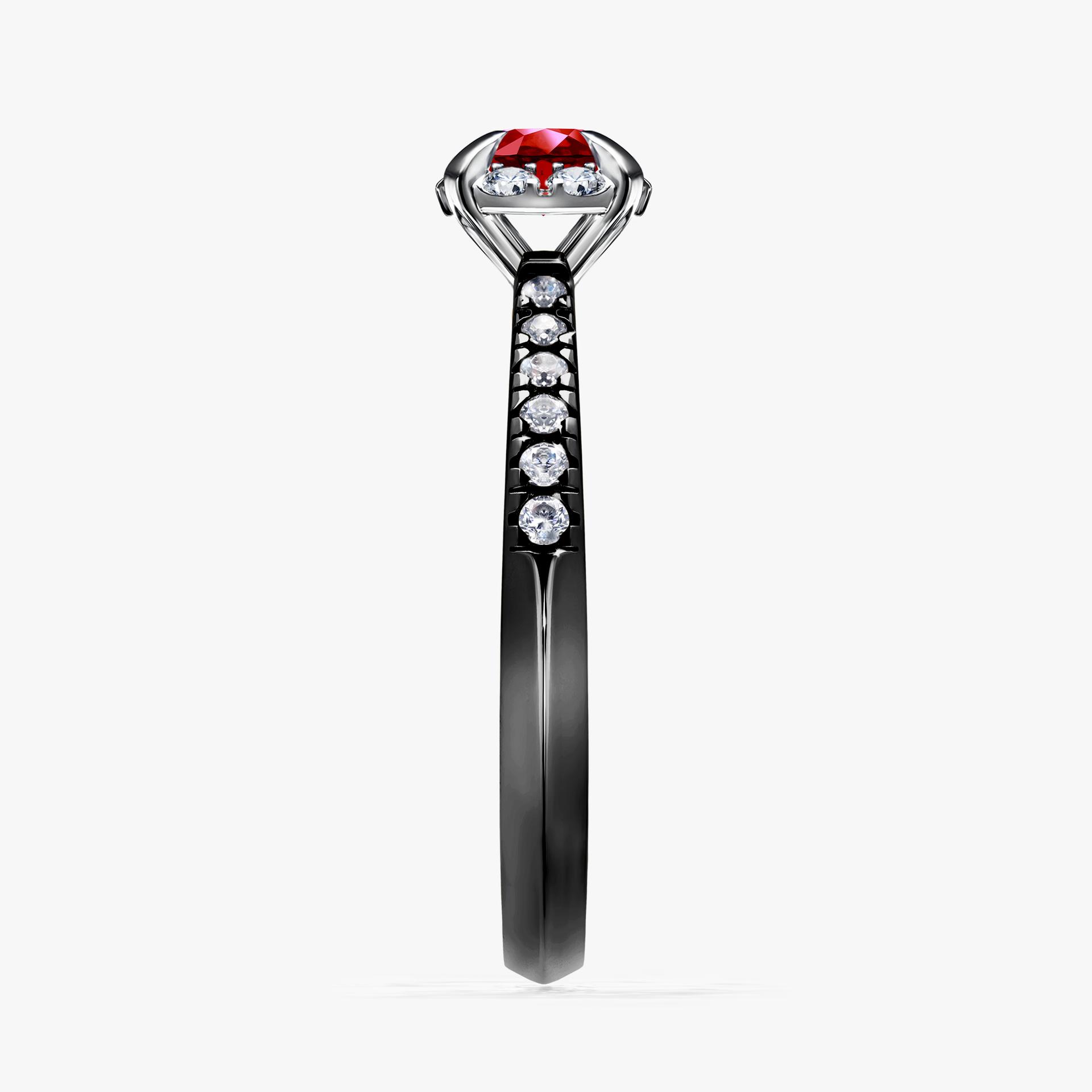 Pierscionek zareczynowy z rubinem 0 47 CT z czarnego zlota my princess 03