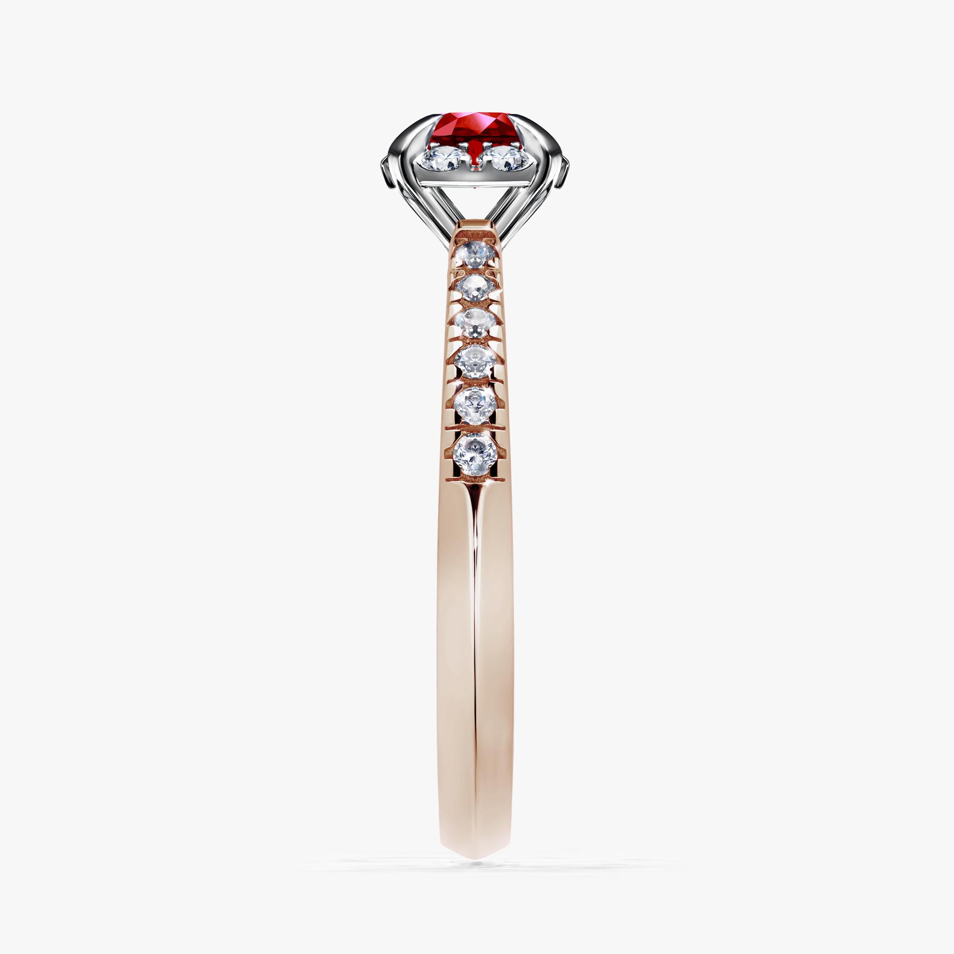 Pierścionek zaręczynowy My Princess z różowego złota z rubinem 0,47ct