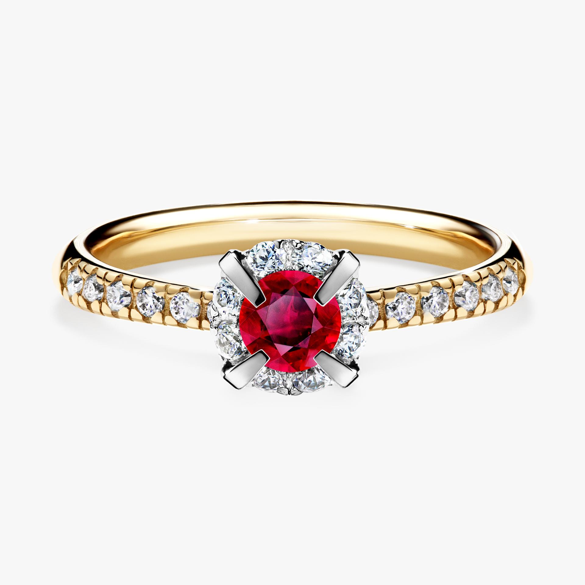 Pierscionek zareczynowy z rubinem 0 47 CT z zoltego zlota my princess 01