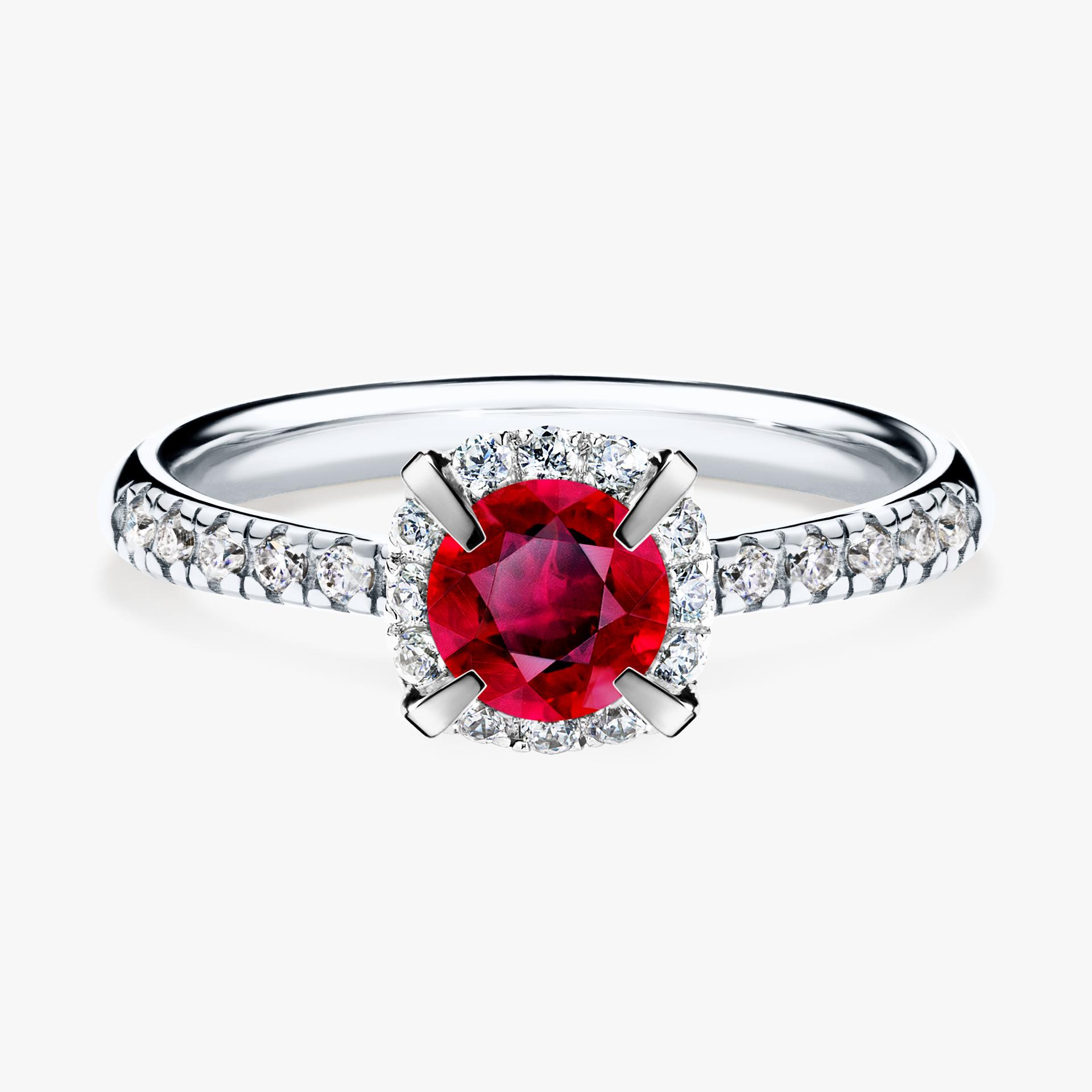 Pierscionek zareczynowy z rubinem 0 76 CT z bialego zlota my princess 01