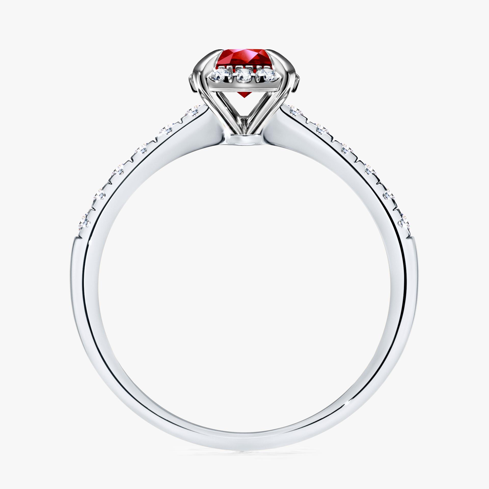 Pierscionek zareczynowy z rubinem 0 76 CT z bialego zlota my princess 03