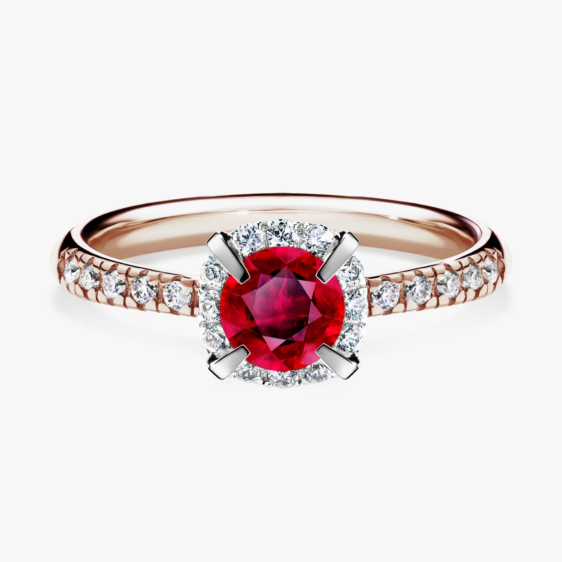 Pierscionek zareczynowy z rubinem 0 76 CT z rozowego zlota my princess 01