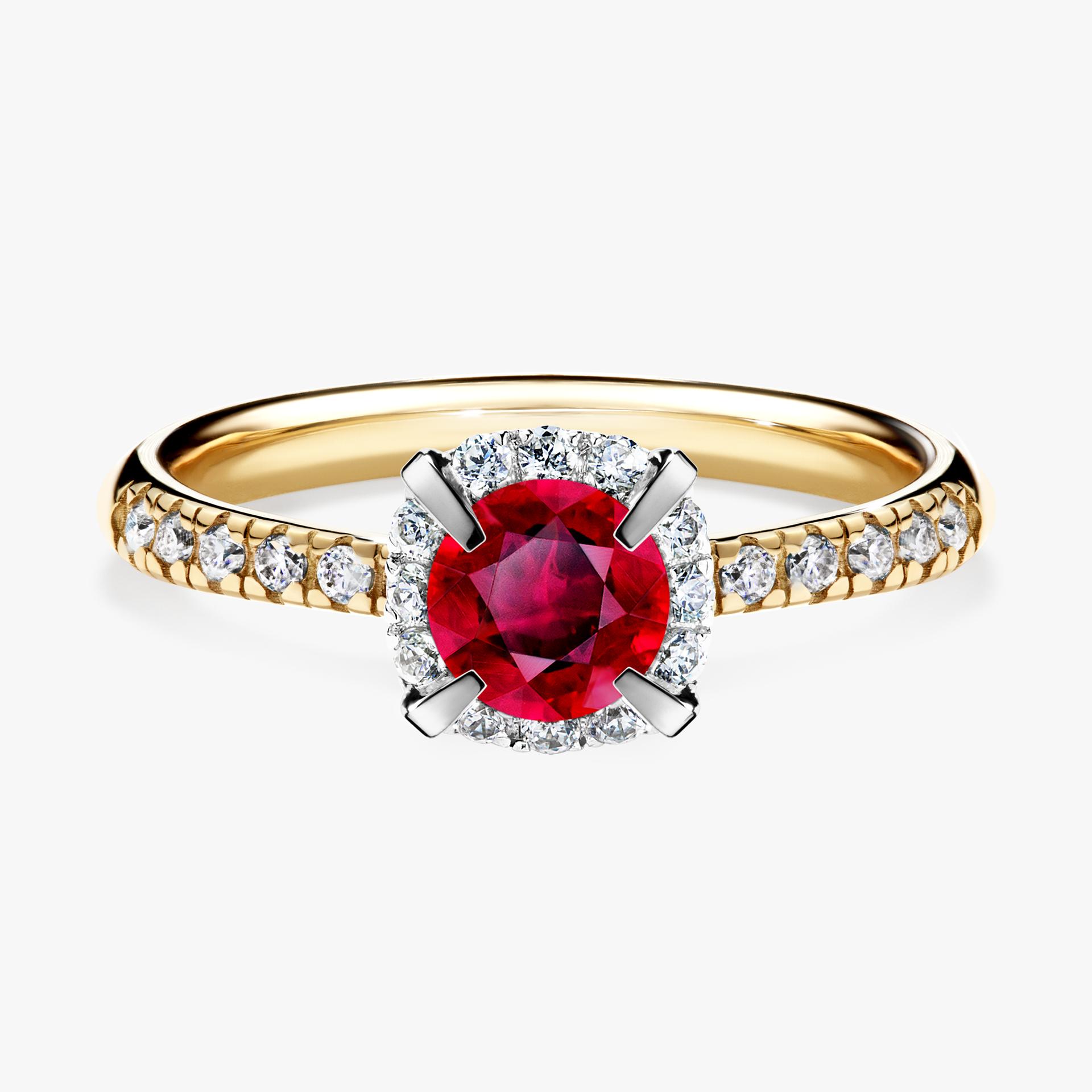 Pierścionek zaręczynowy My Princess z żółtego złota z rubinem 0,76ct