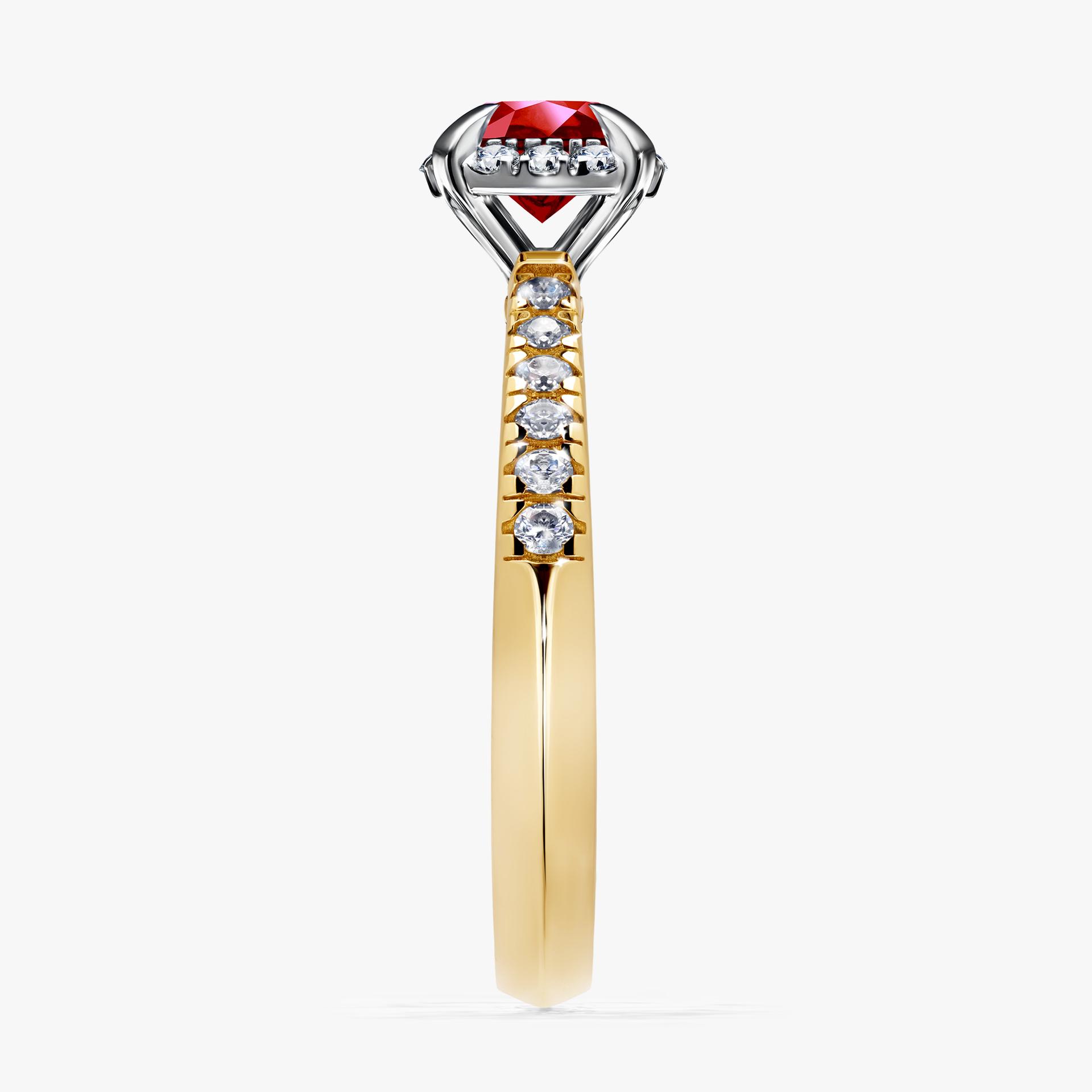 Pierścionek zaręczynowy My Princess z żółtego złota z rubinem 0,76ct