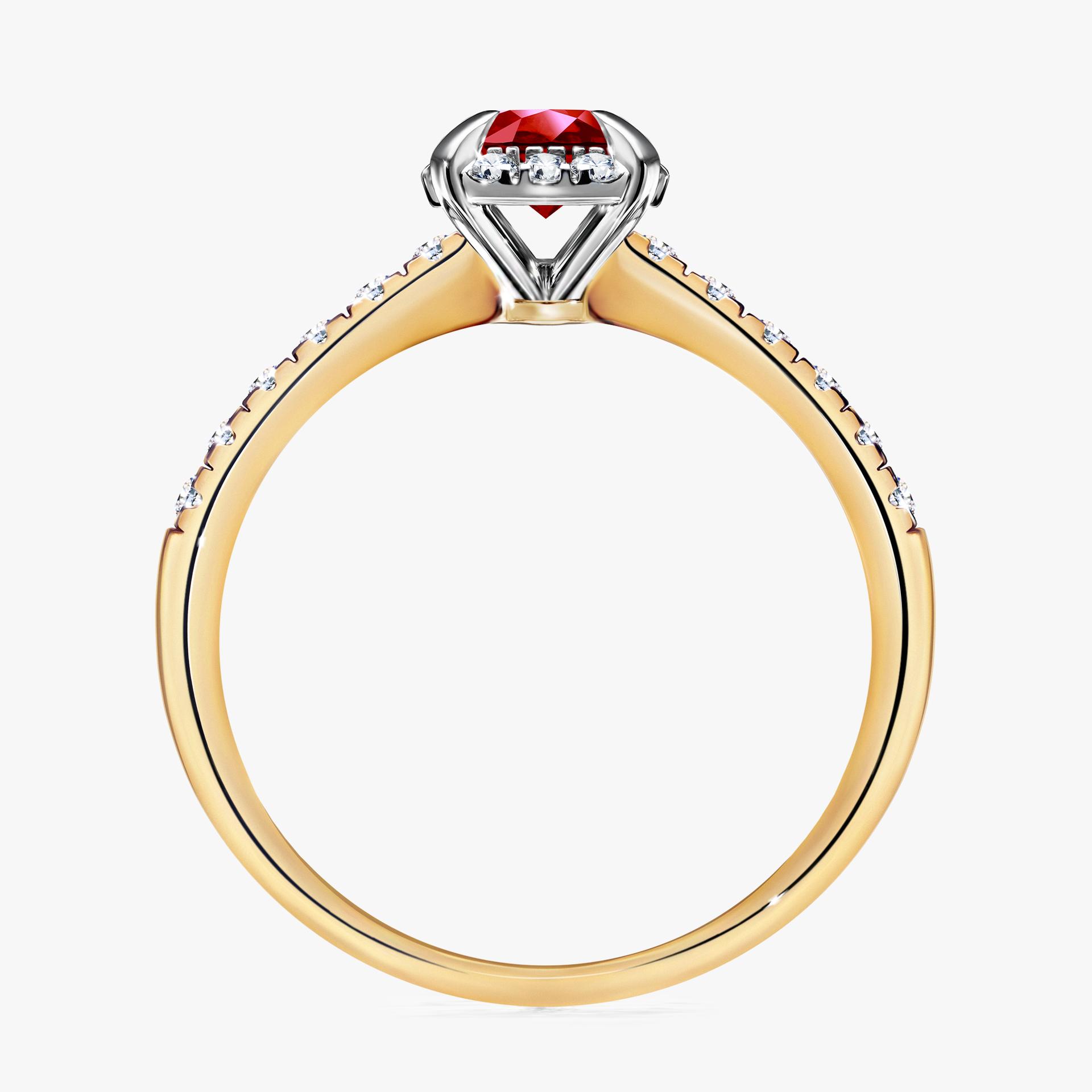 Pierścionek zaręczynowy My Princess z żółtego złota z rubinem 0,76ct