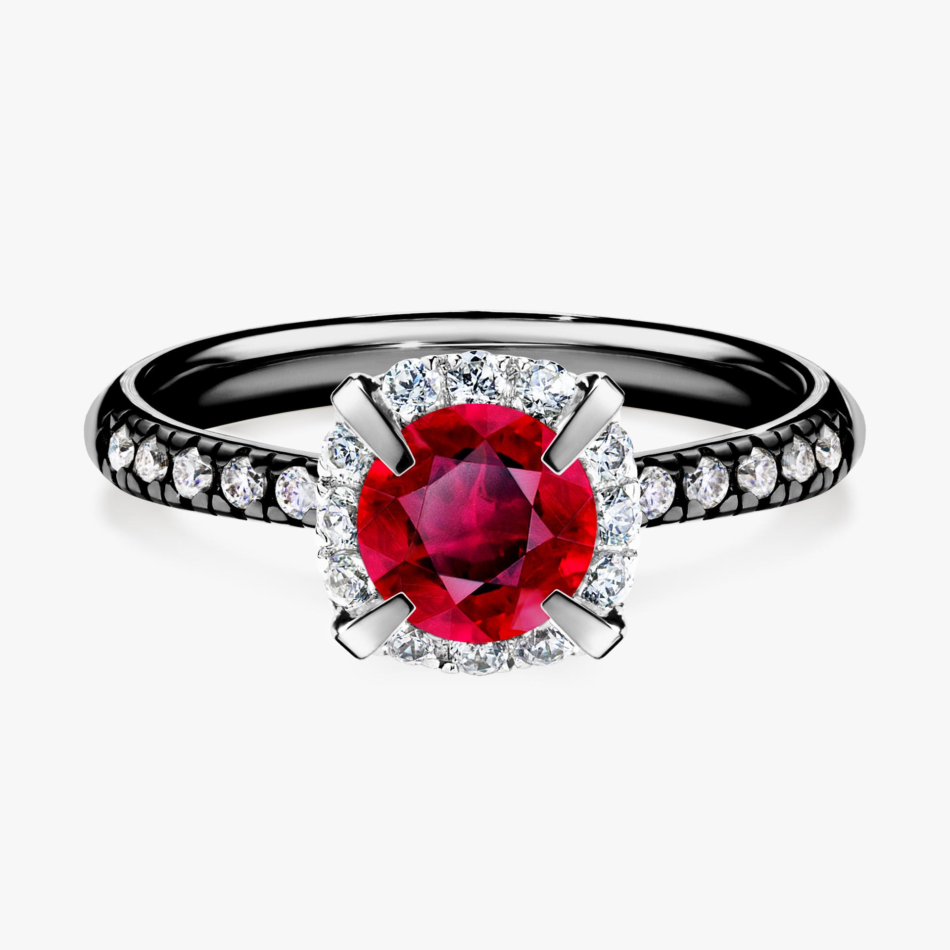 Pierscionek zareczynowy z rubinem 118 CT z czarnego zlota my princess 01