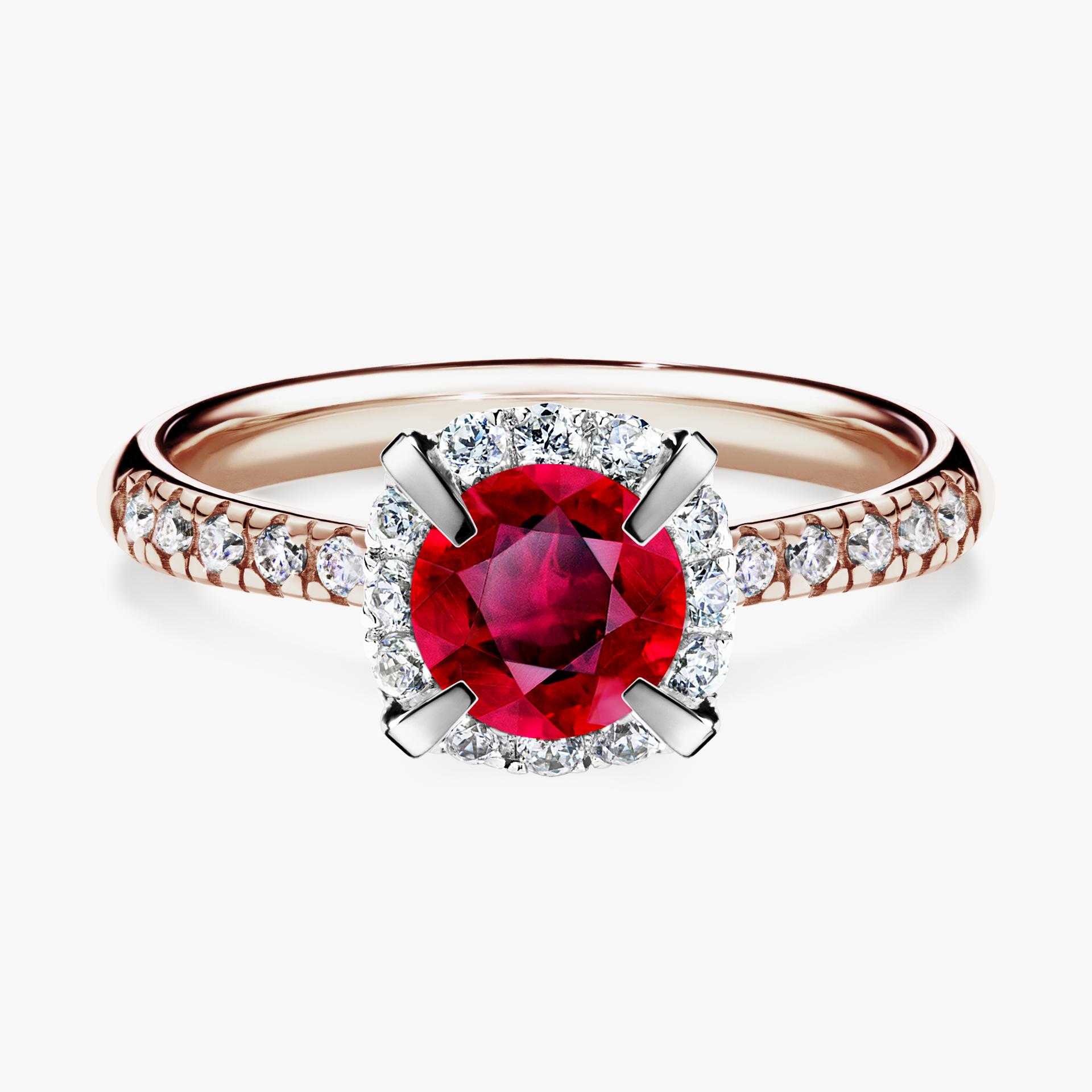 Pierścionek zaręczynowy My Princess z różowego złota z rubinem 1,18ct