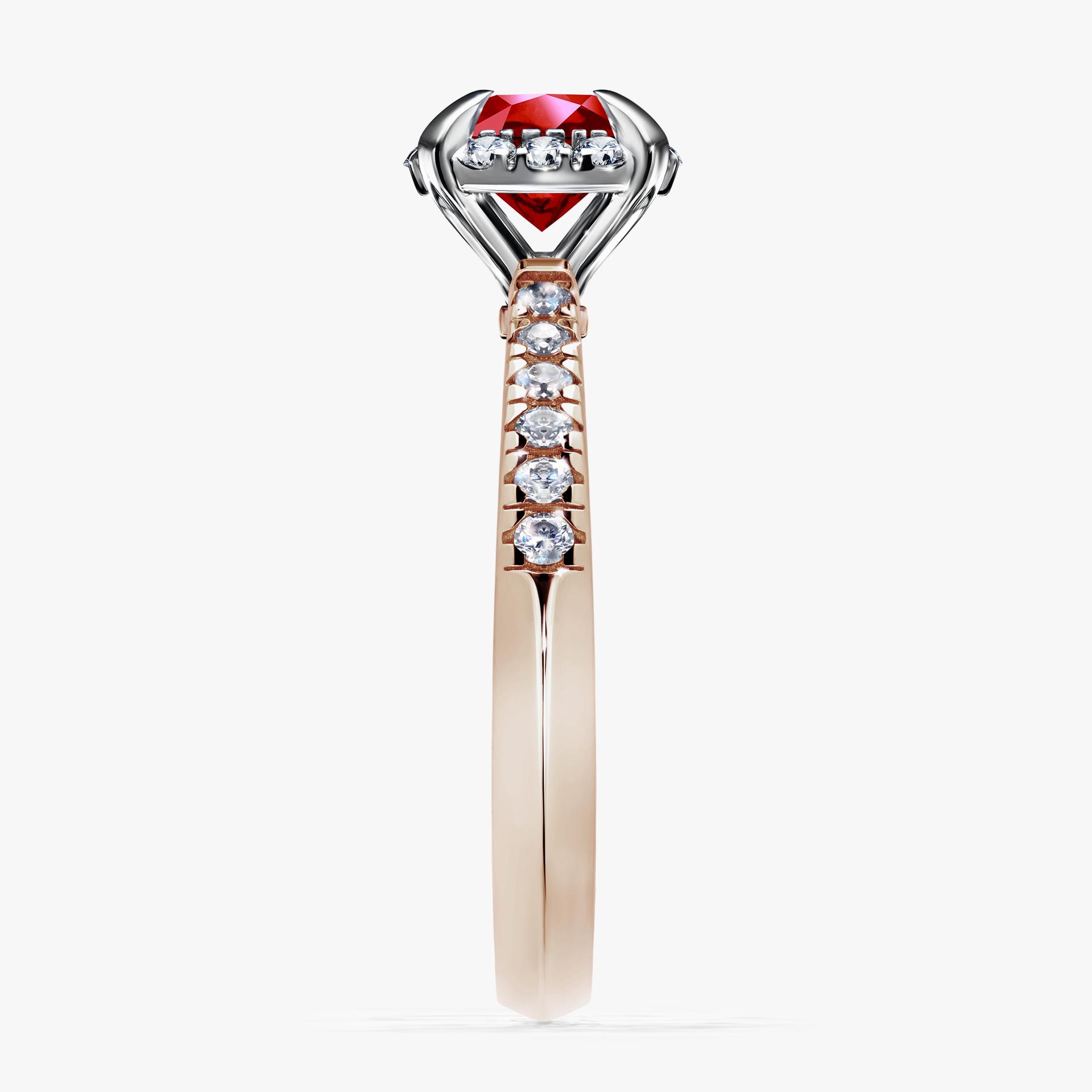 Pierścionek zaręczynowy My Princess z różowego złota z rubinem 1,18ct