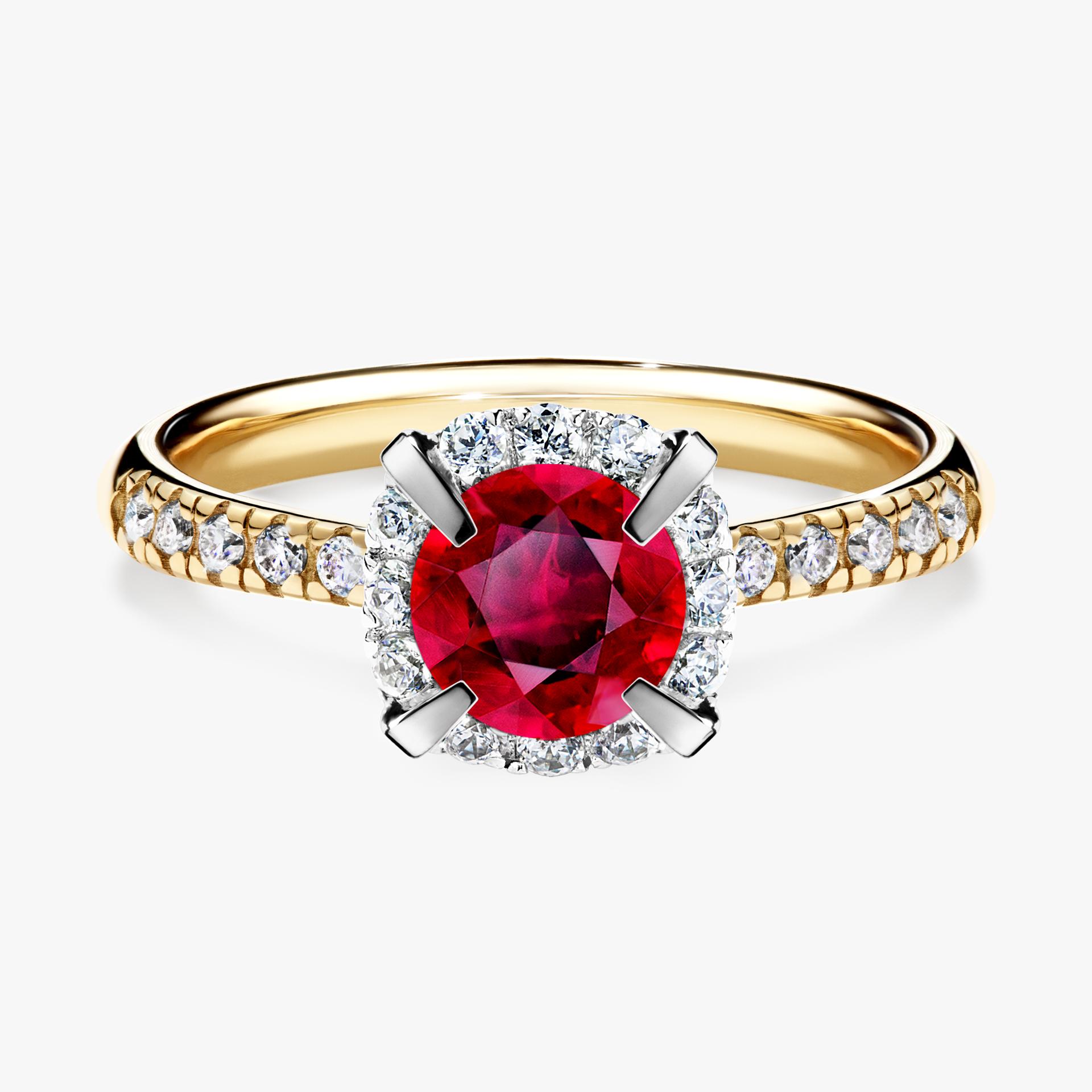 Pierscionek zareczynowy z rubinem 118 CT z zoltego zlota my princess 01