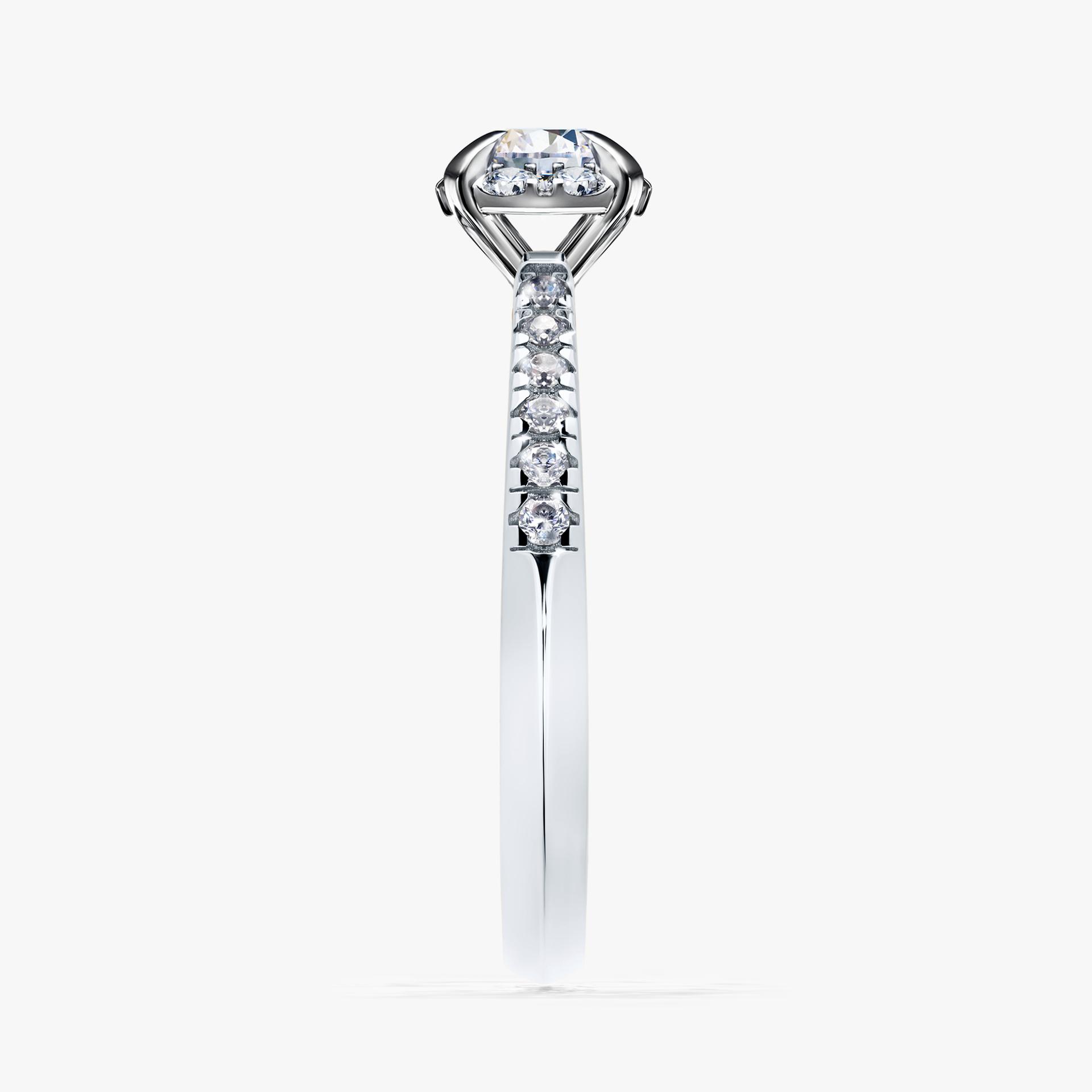 Pierscionek zareczynowy z szafirem bialym 0 47 CT z bialego zlota my princess 03