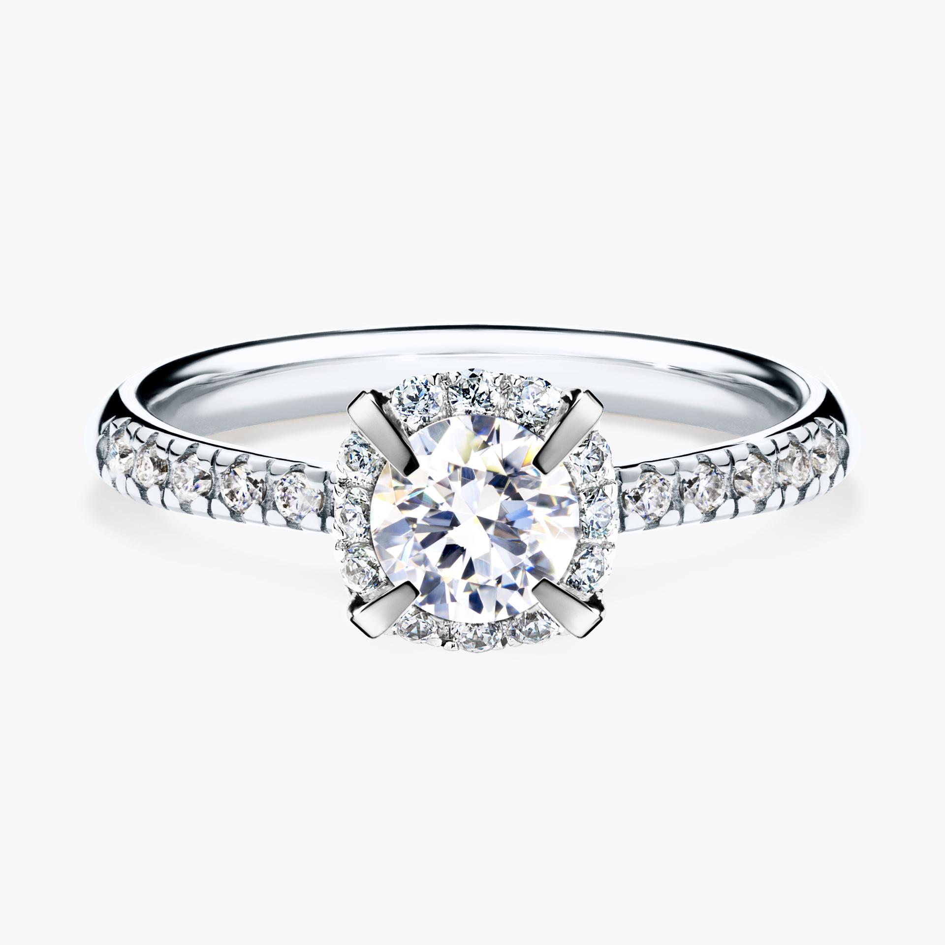 Pierscionek zareczynowy z szafirem bialym 0 76 CT z bialego zlota my princess 01