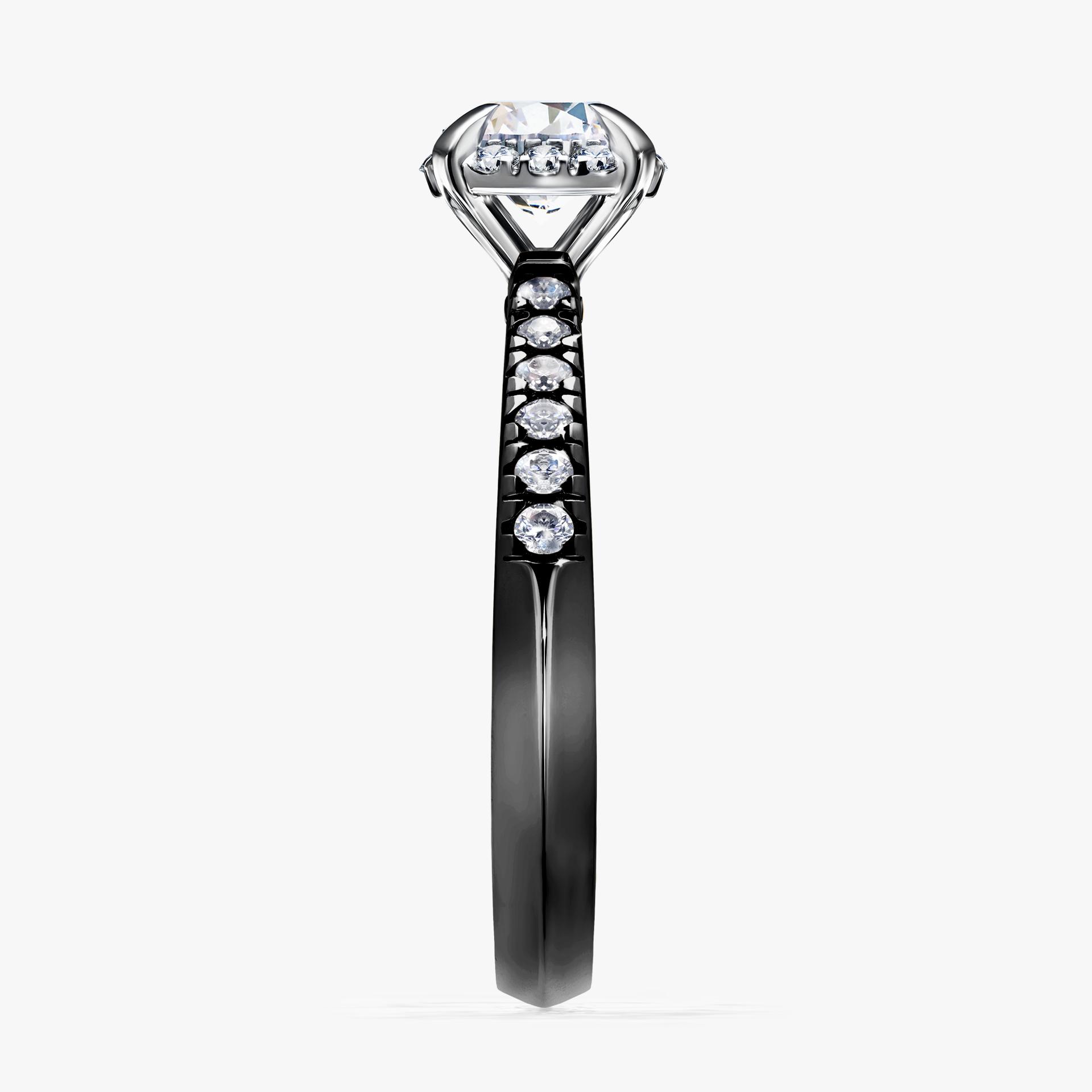 Pierscionek zareczynowy z szafirem bialym 0 76 CT z czarnego zlota my princess 02