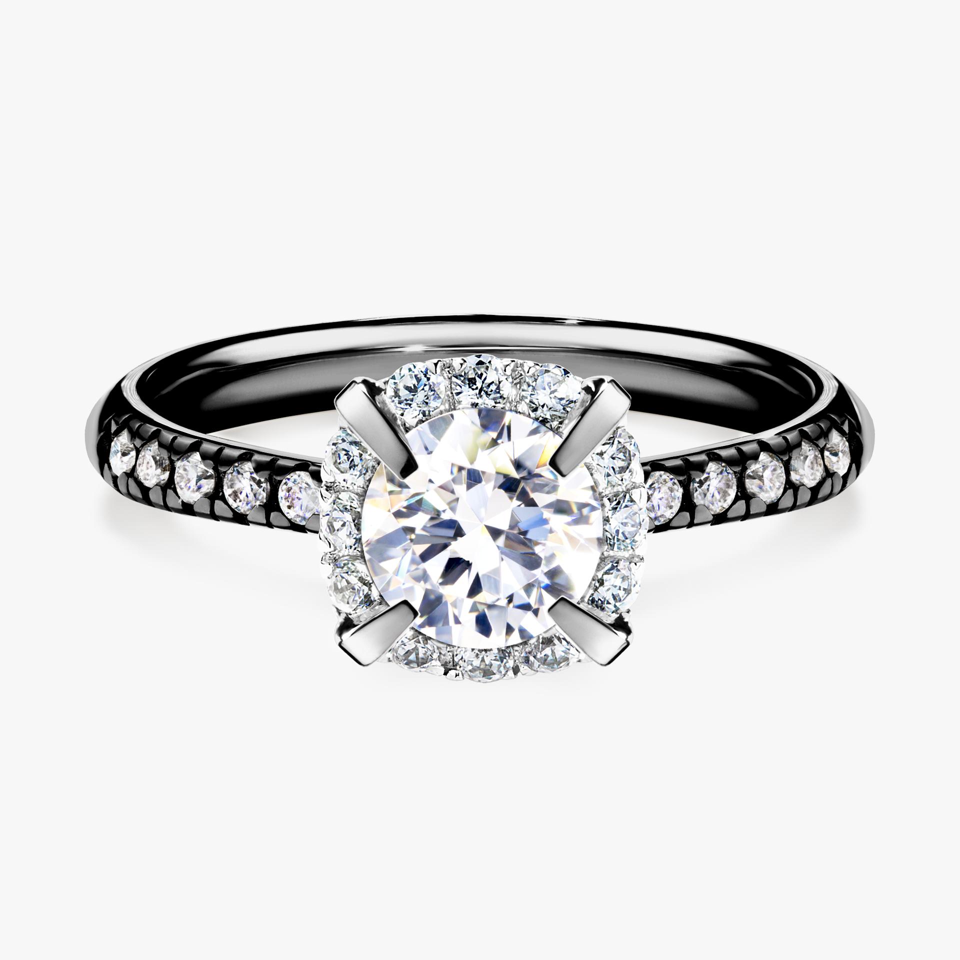 Pierscionek zareczynowy z szafirem bialym 118 CT z czarnego zlota my princess 01