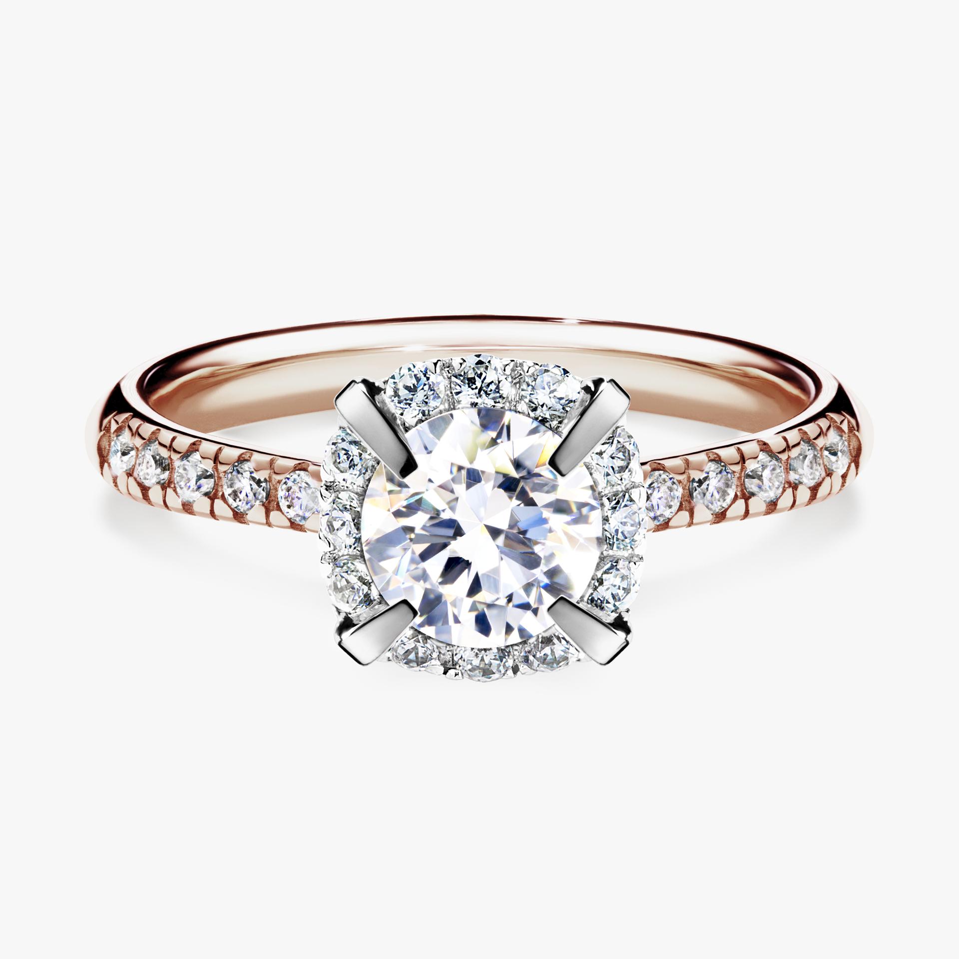 Pierscionek zareczynowy z szafirem bialym 118 CT z rozowego zlota my princess 01