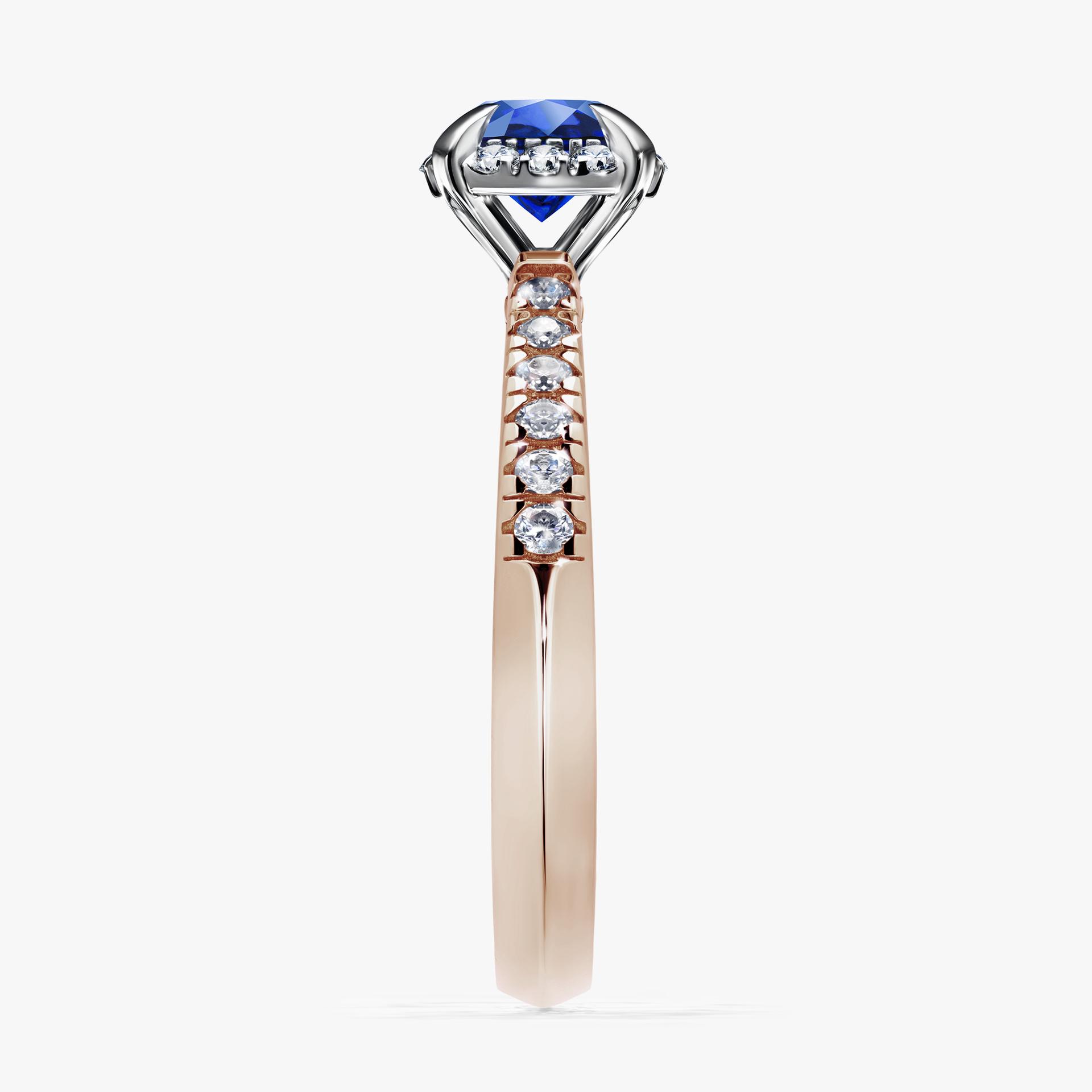 Pierscionek zareczynowy z szafirem niebieskim 0 76 CT z rozowego zlota my princess 02