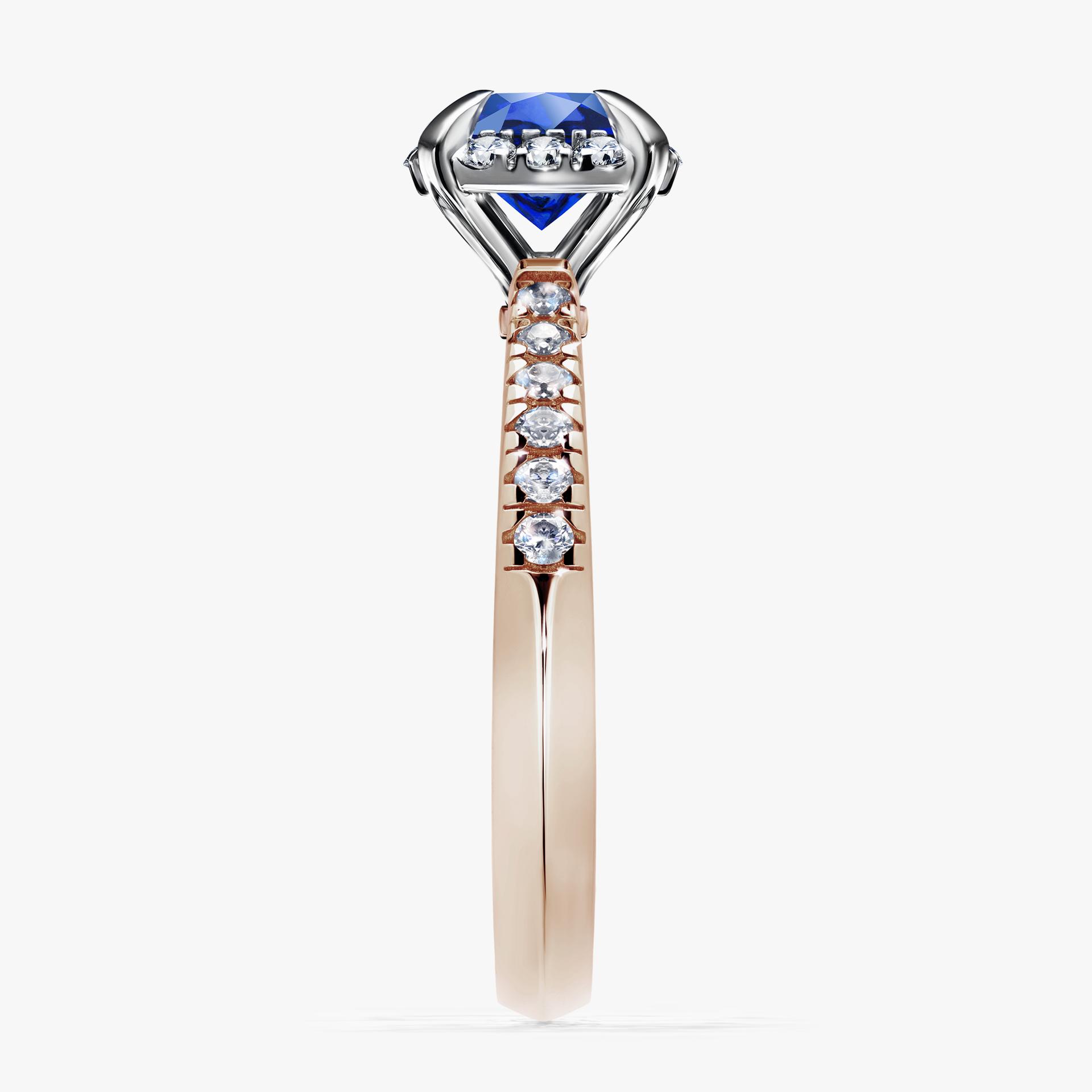 Pierscionek zareczynowy z szafirem niebieskim 118 CT z rozowego zlota my princess 02