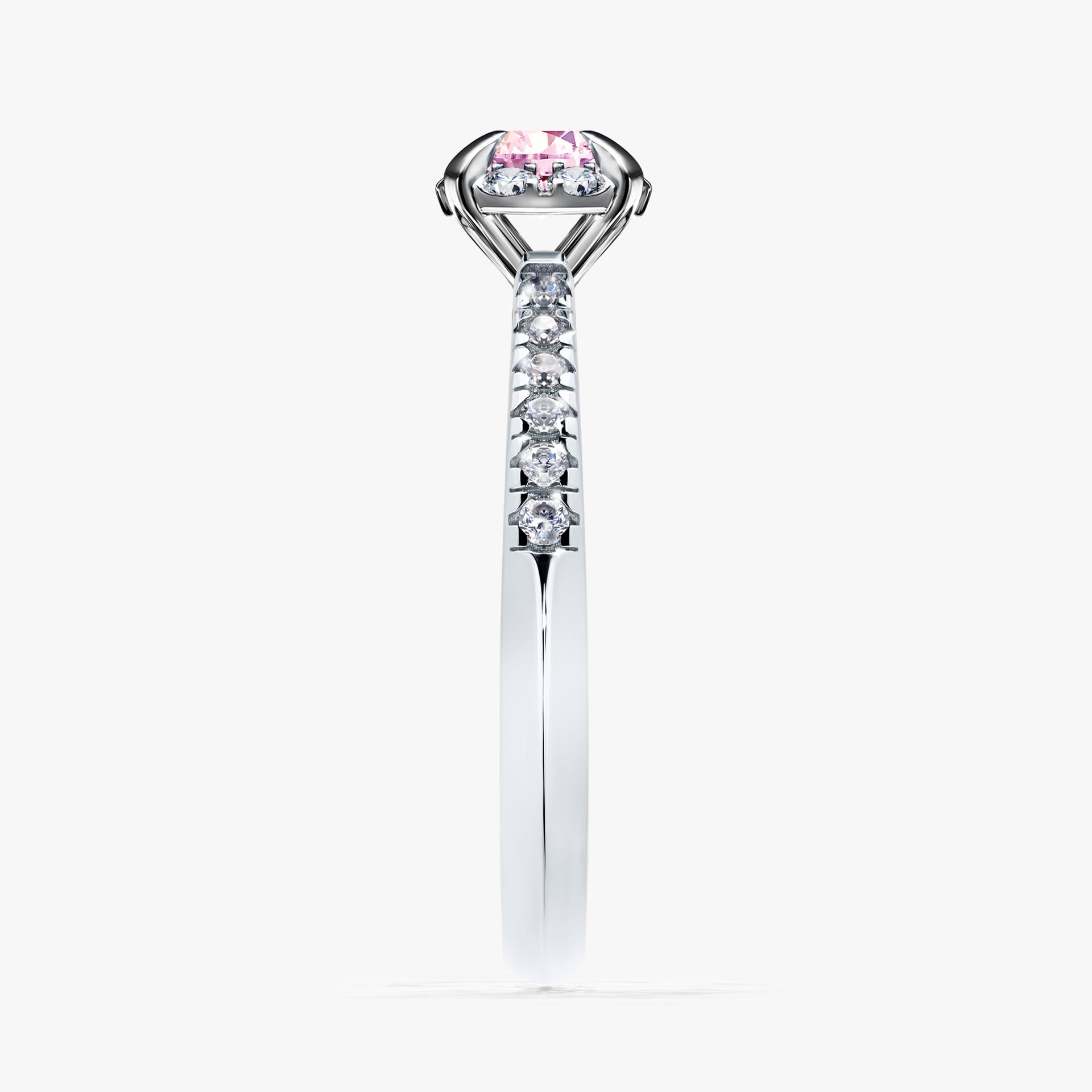 Pierscionek zareczynowy z szafirem rozowym 0 47 CT z bialego zlota my princess 03