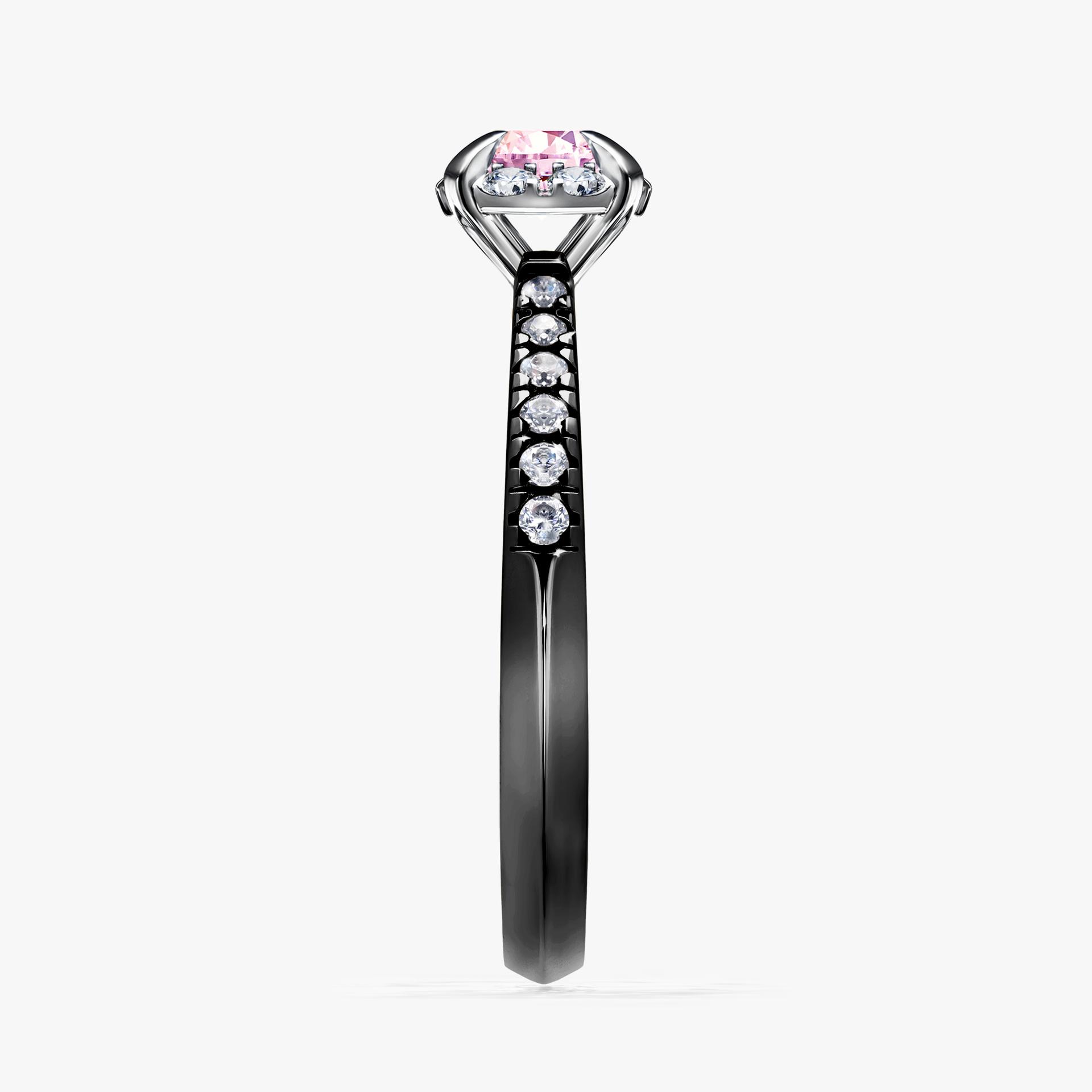 Pierscionek zareczynowy z szafirem rozowym 0 47 CT z czarnego zlota my princess 03