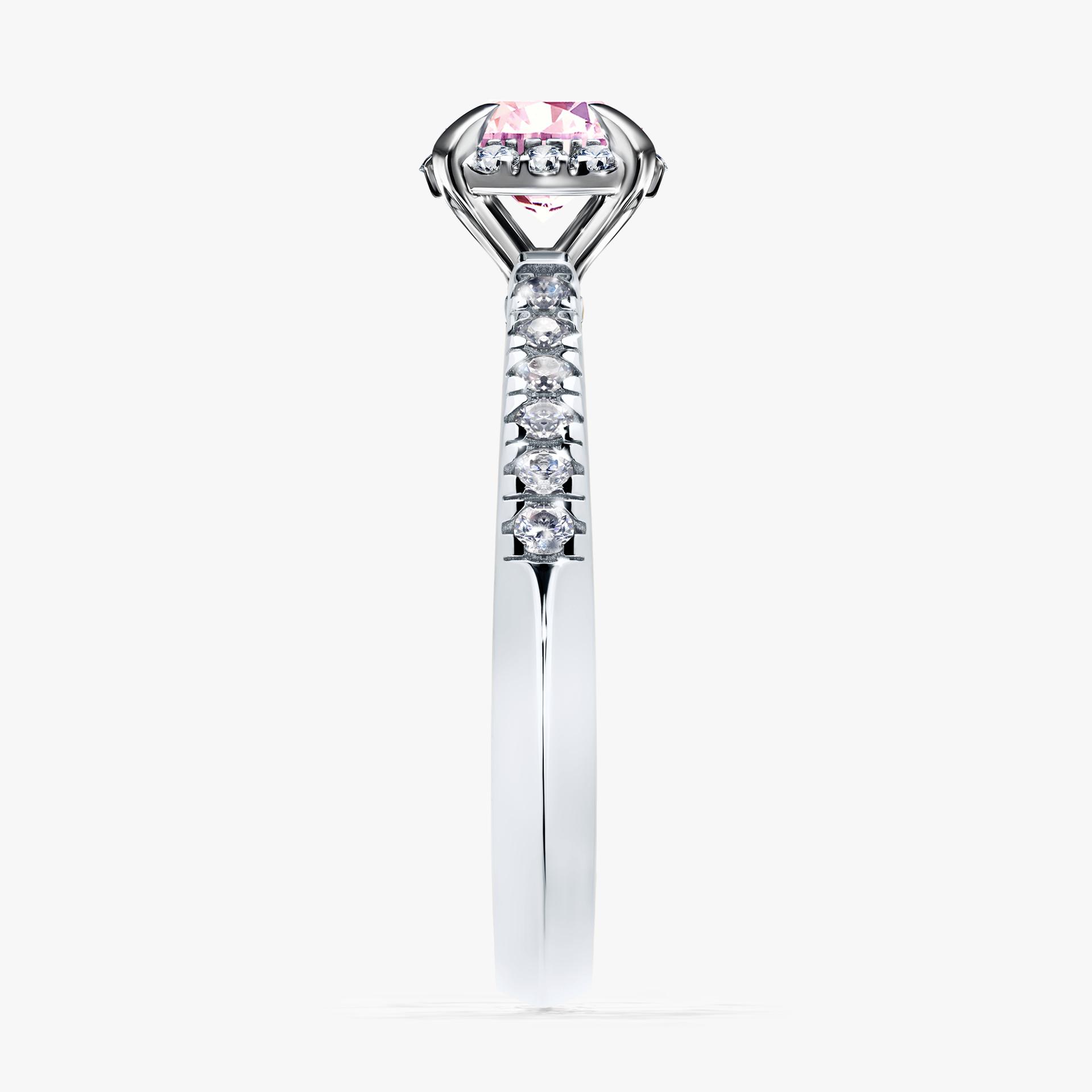Pierscionek zareczynowy z szafirem rozowym 0 76 CT z bialego zlota my princess 02