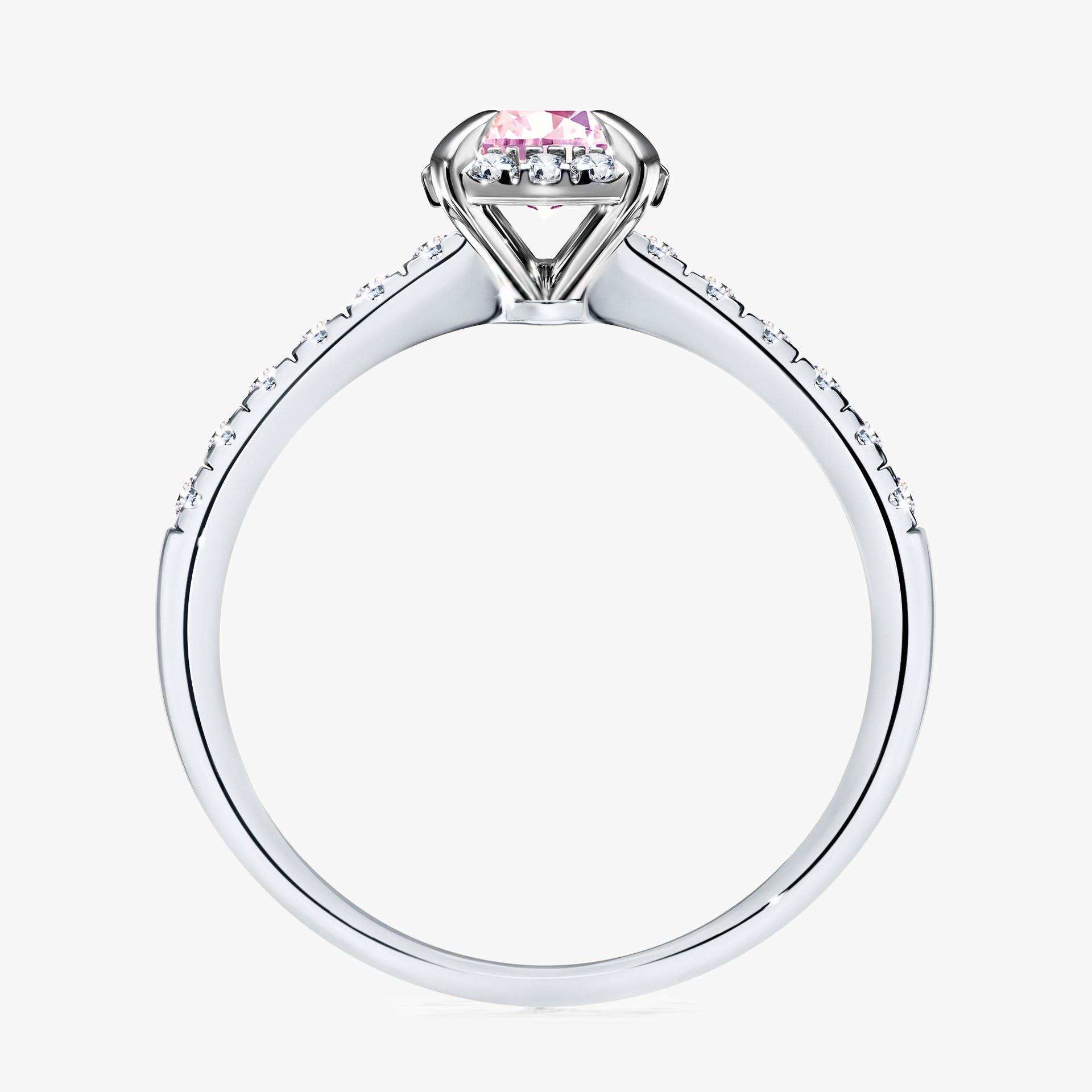 Pierscionek zareczynowy z szafirem rozowym 0 76 CT z bialego zlota my princess 03