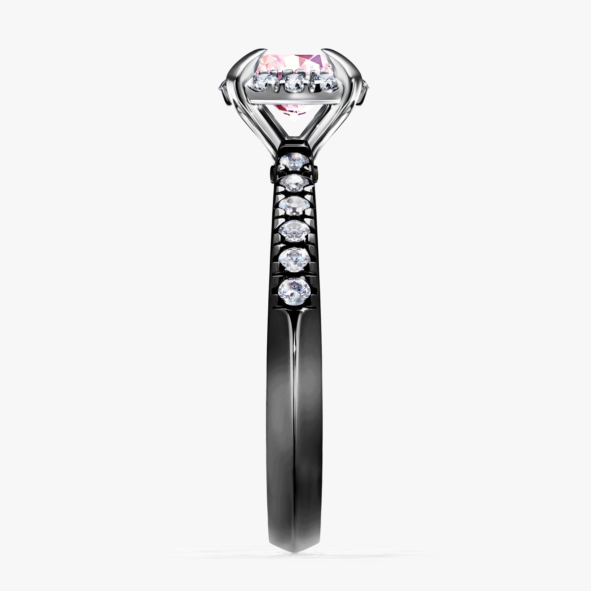 Pierscionek zareczynowy z szafirem rozowym 118 CT z czarnego zlota my princess 02