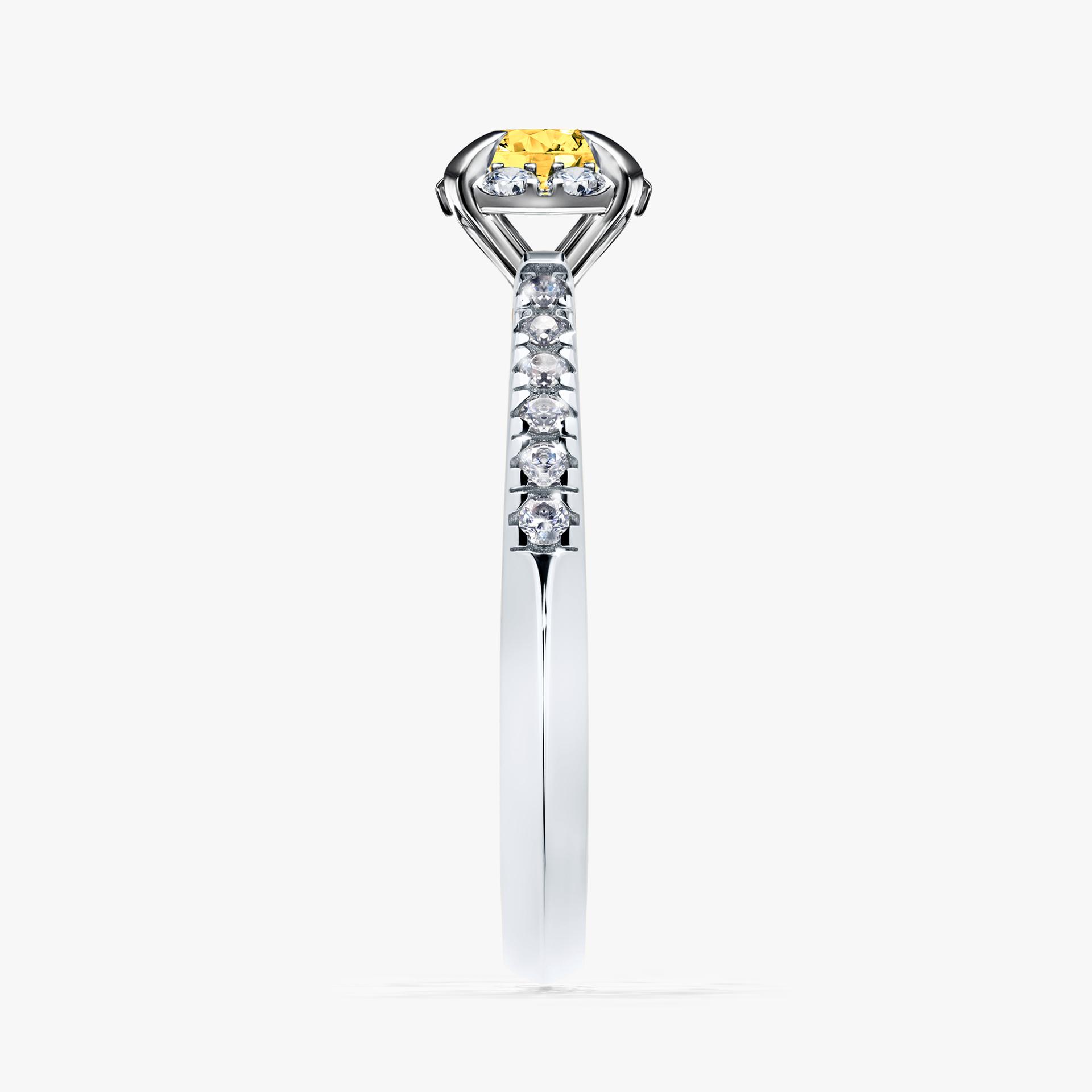 Pierscionek zareczynowy z szafirem zoltym 0 47 CT z bialego zlota my princess 03