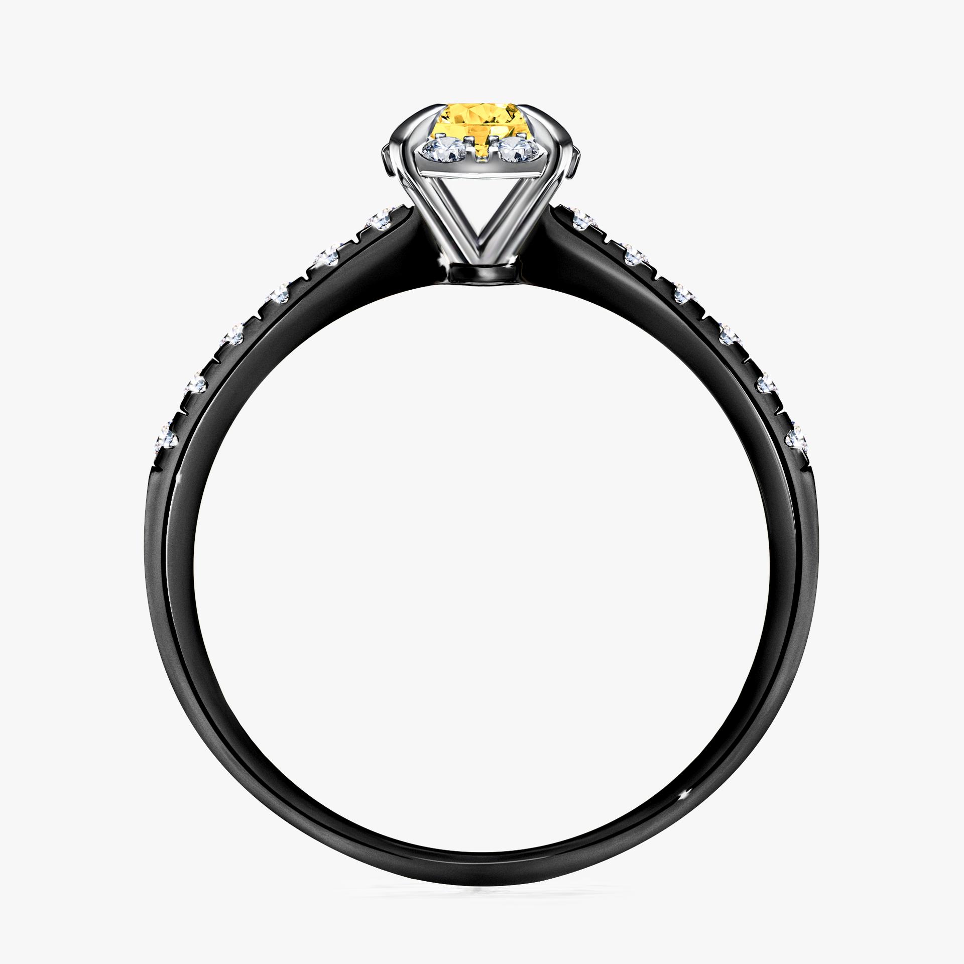 Pierscionek zareczynowy z szafirem zoltym 0 47 CT z czarnego zlota my princess 02