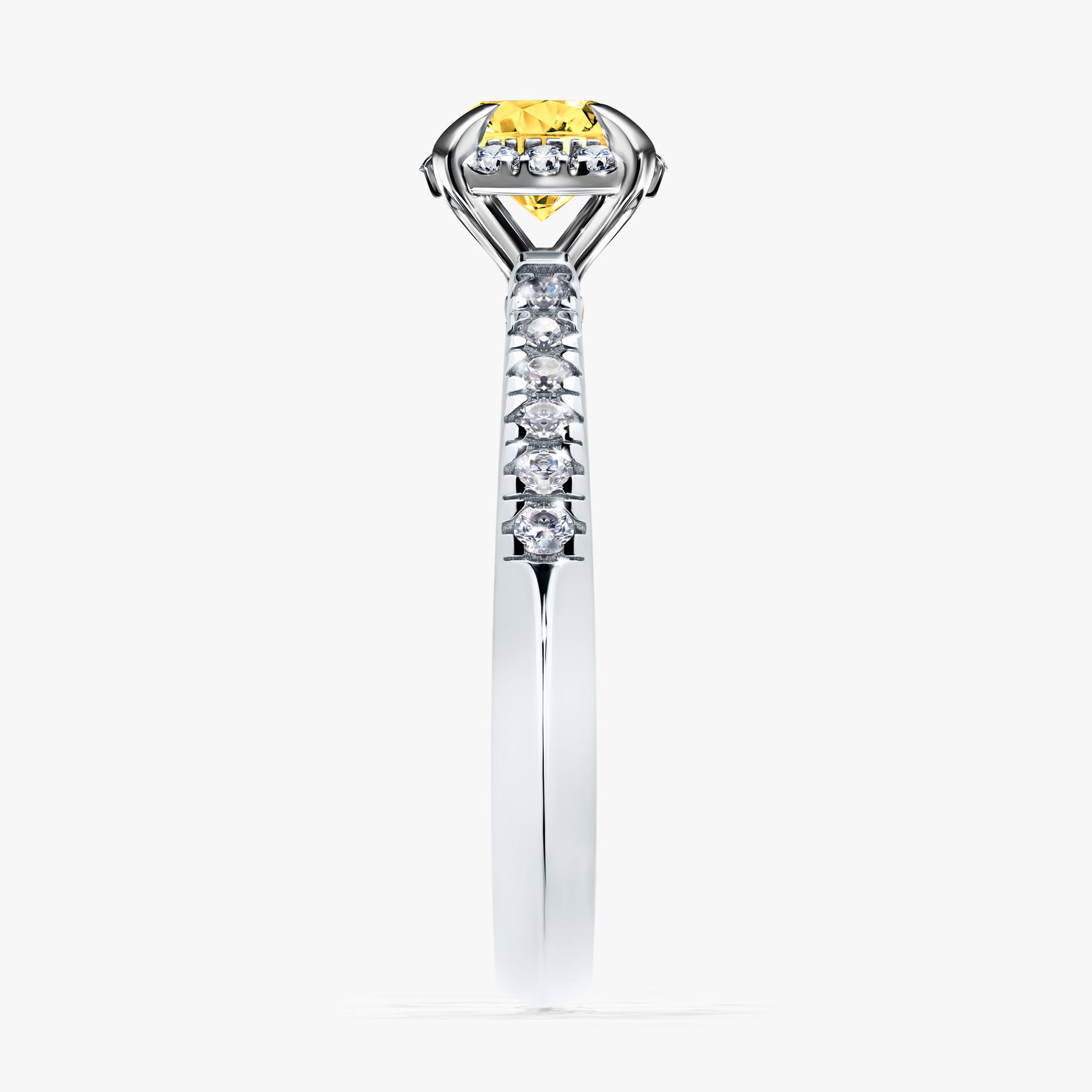Pierścionek zaręczynowy My Princess z białego złota z szafirem żółtym 0,76ct