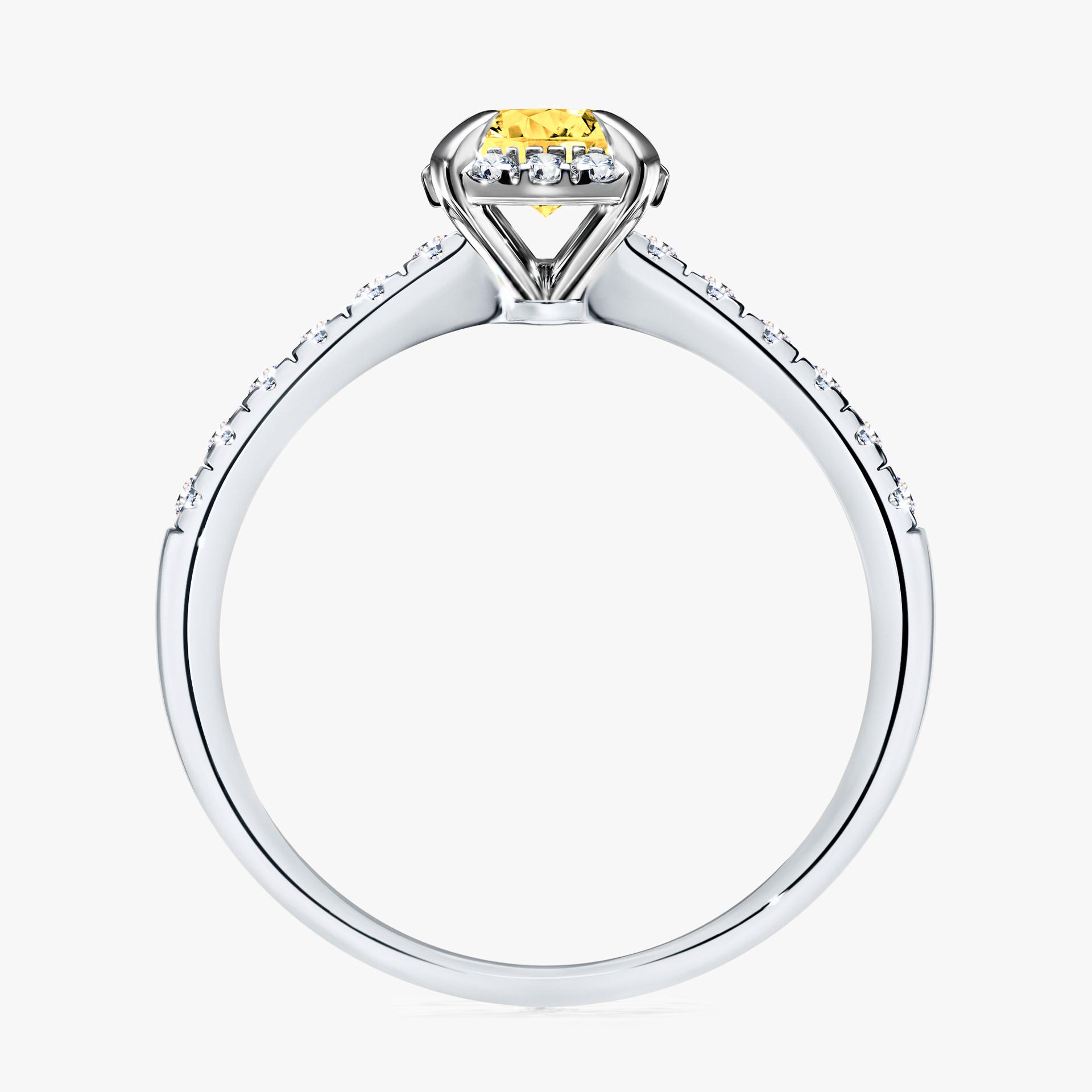 Pierścionek zaręczynowy My Princess z białego złota z szafirem żółtym 0,76ct