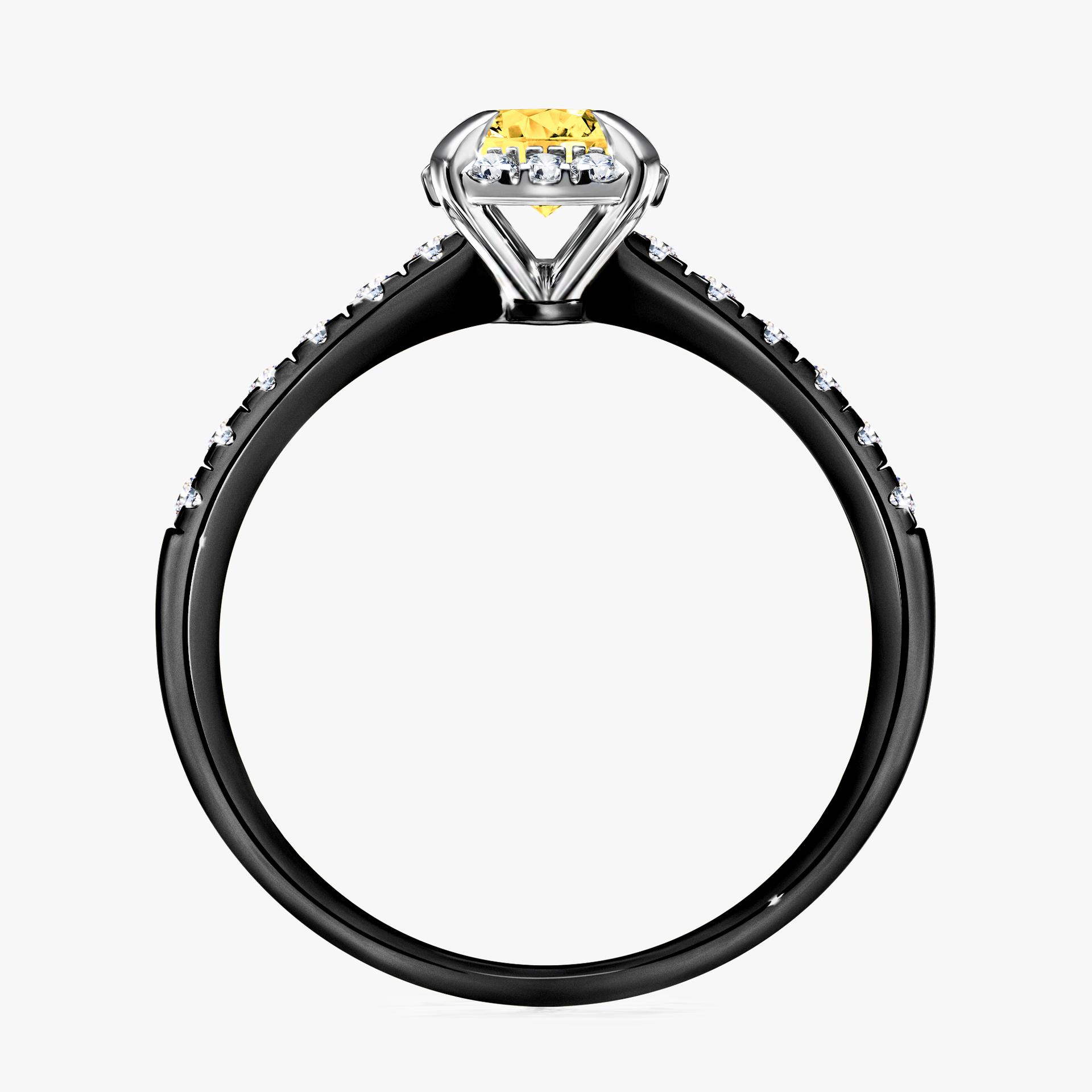 Pierscionek zareczynowy z szafirem zoltym 0 76 CT z czarnego zlota my princess 03