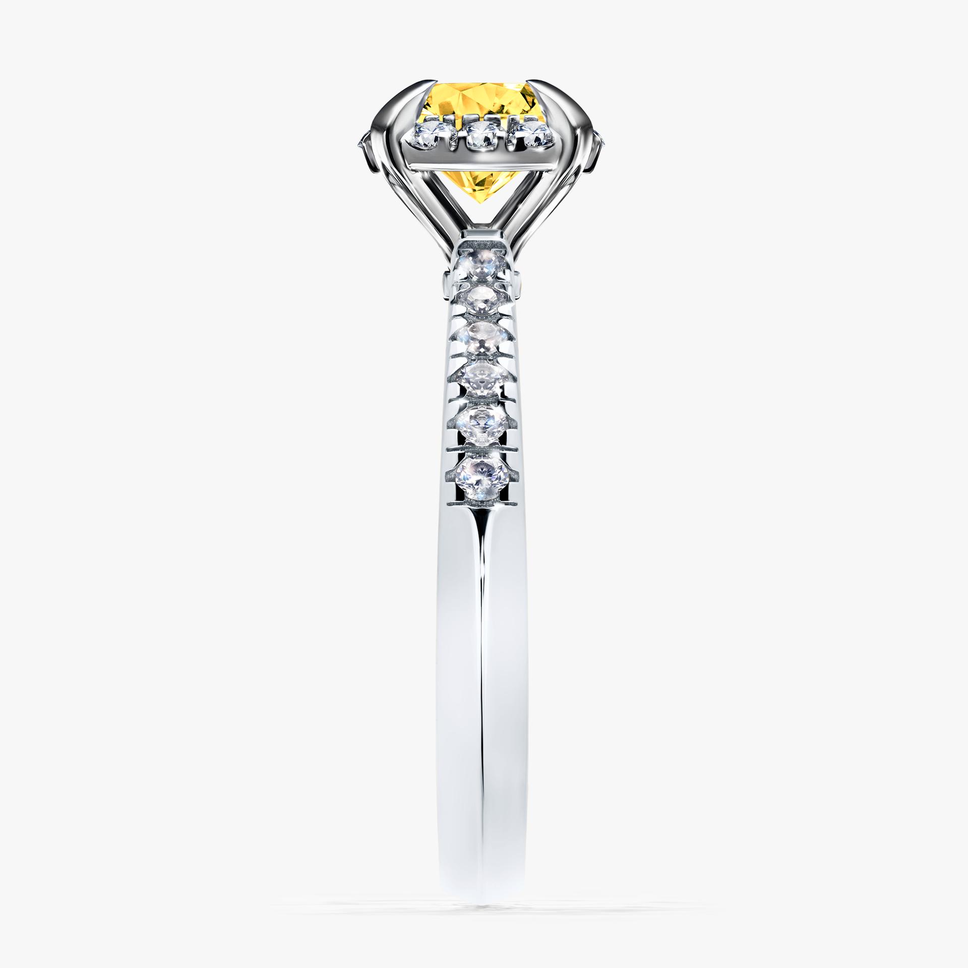 Pierscionek zareczynowy z szafirem zoltym 118 CT z bialego zlota my princess 02