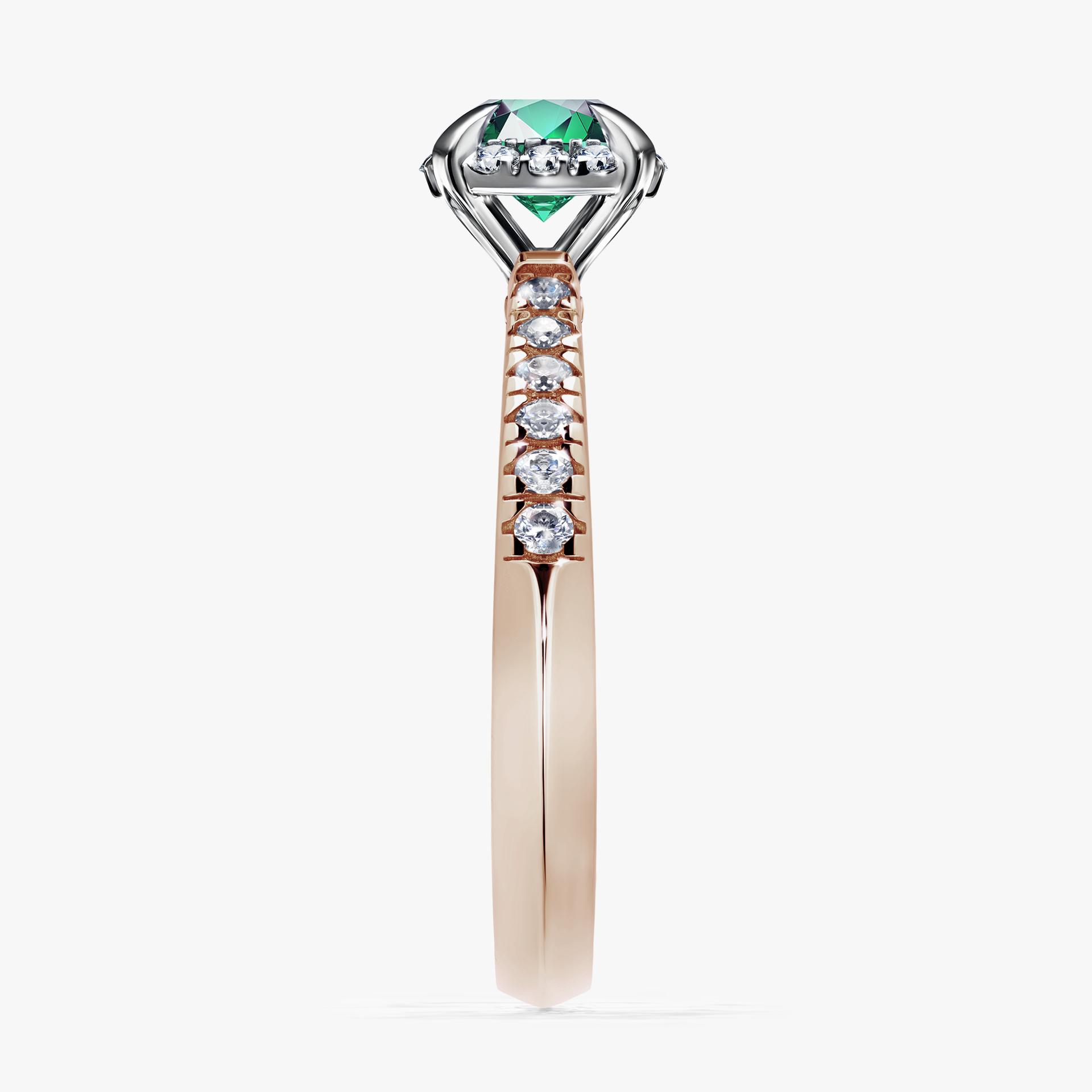 Pierscionek zareczynowy z szmaragdem 0 76 CT z rozowego zlota my princess 02
