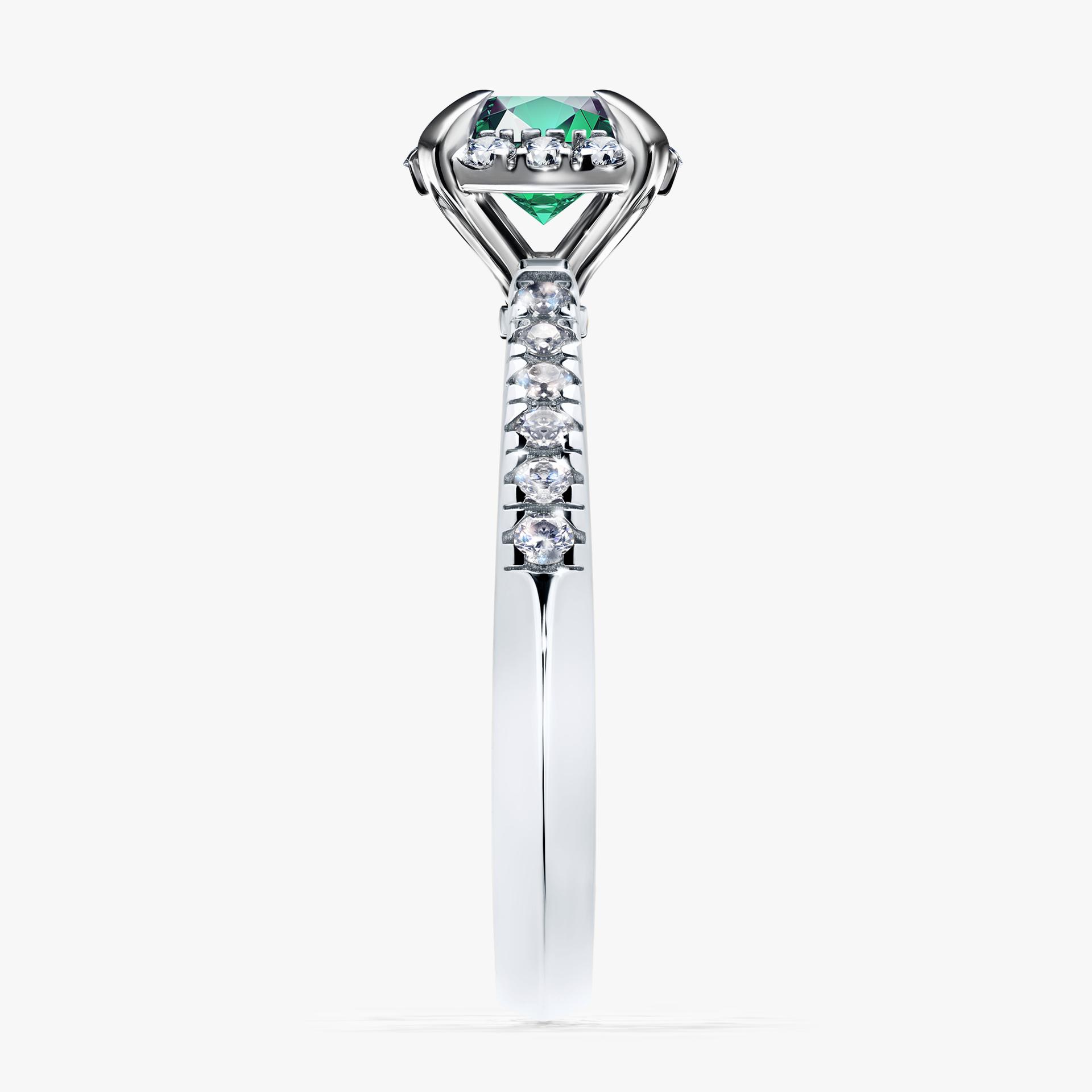 Pierscionek zareczynowy z szmaragdem 118 CT z bialego zlota my princess 02