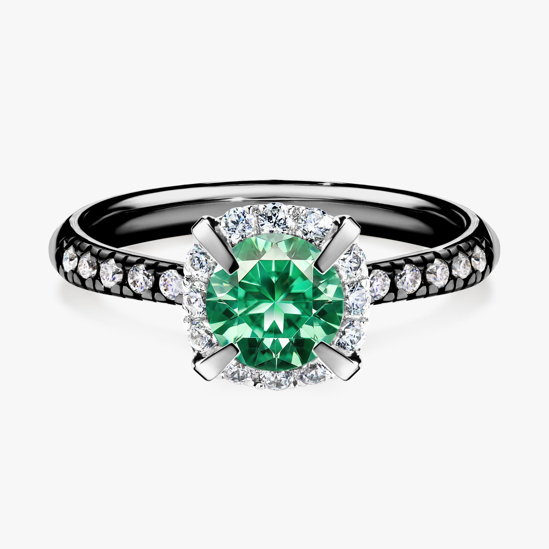 Pierscionek zareczynowy z szmaragdem 118 CT z czarnego zlota my princess 01