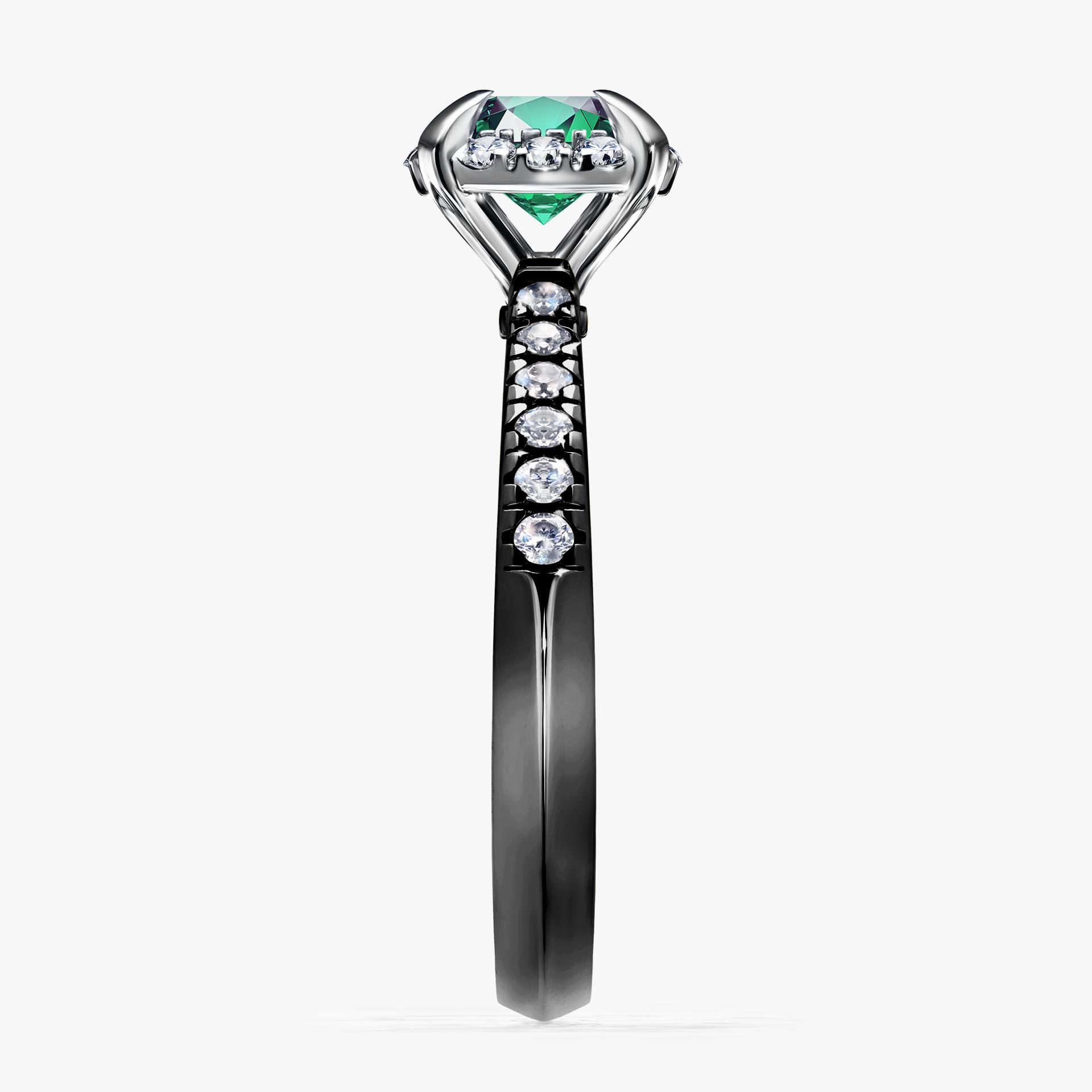 Pierscionek zareczynowy z szmaragdem 118 CT z czarnego zlota my princess 02