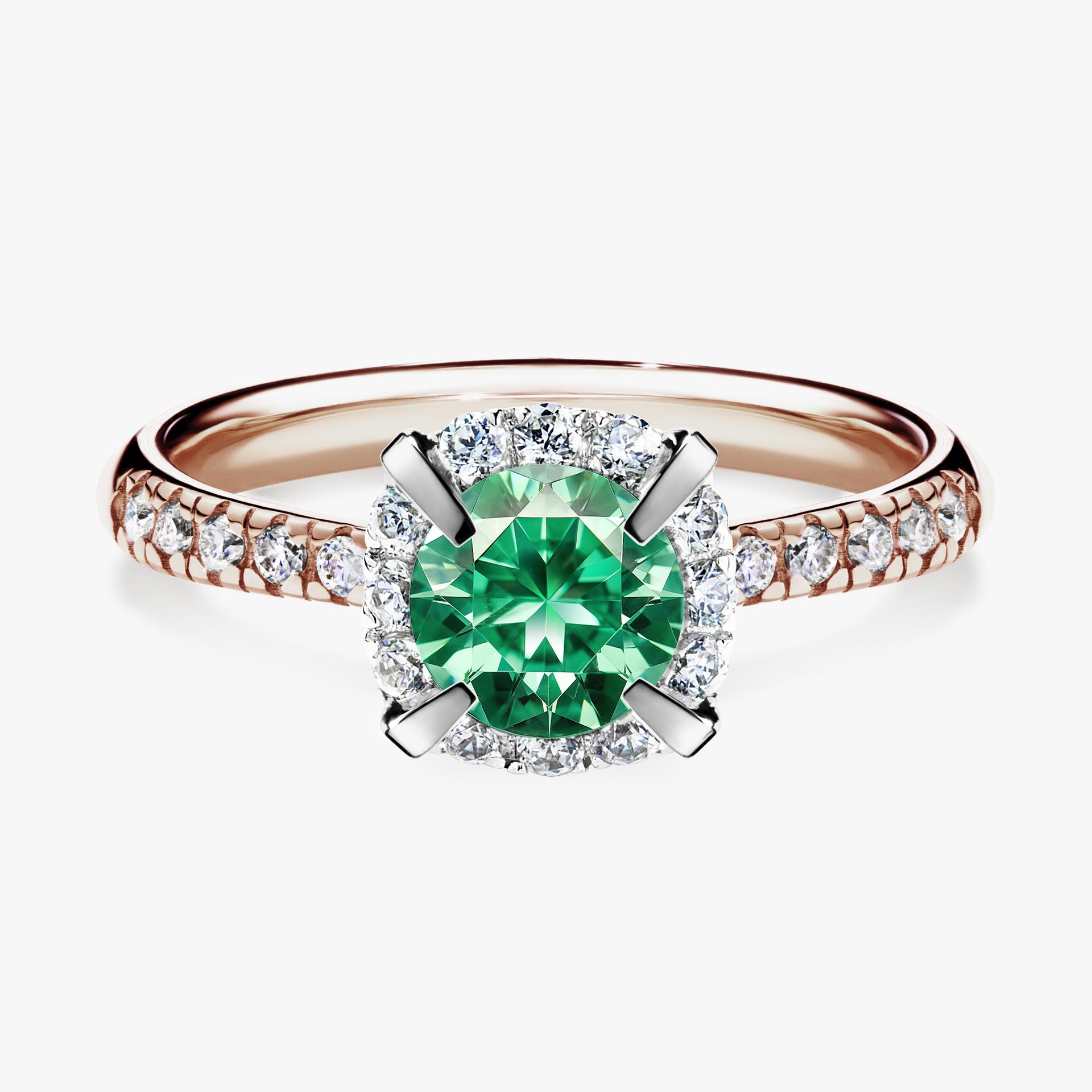 Pierscionek zareczynowy z szmaragdem 118 CT z rozowego zlota my princess 01