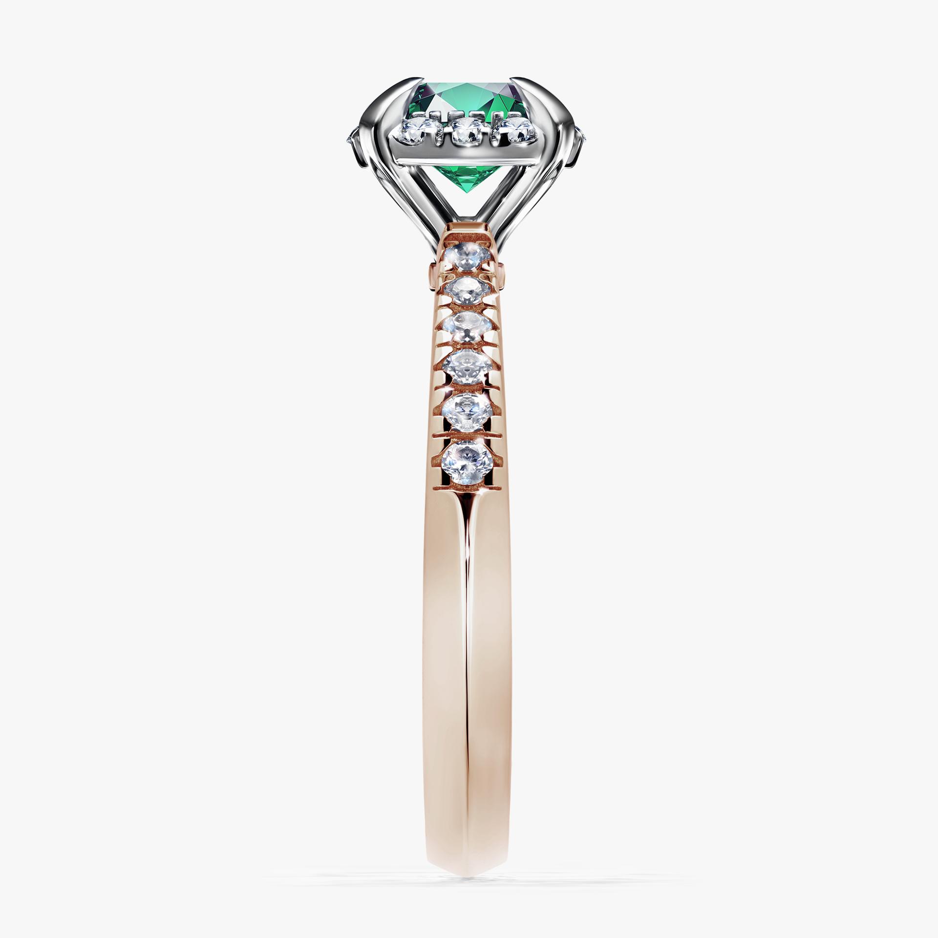Pierscionek zareczynowy z szmaragdem 118 CT z rozowego zlota my princess 02