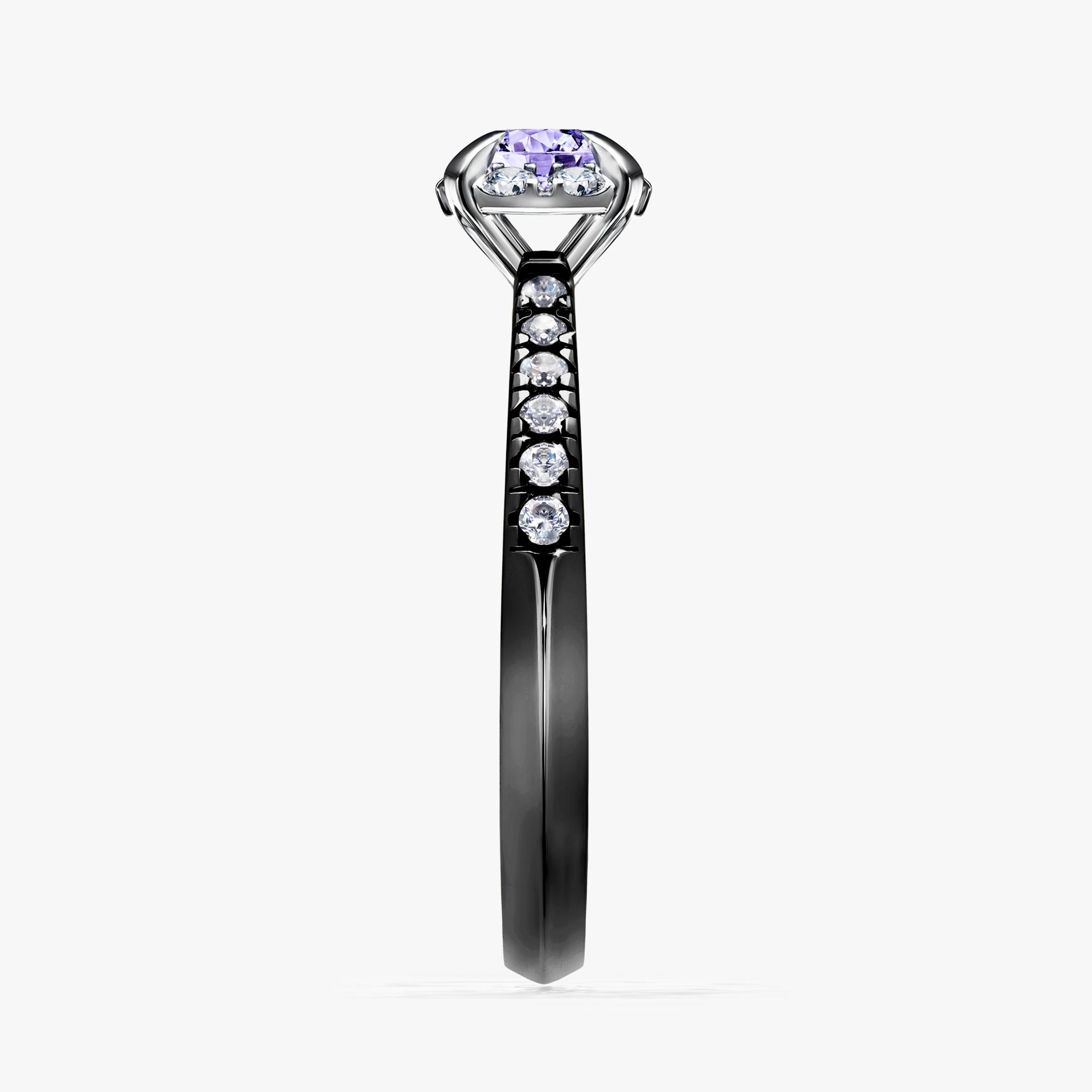 Pierscionek zareczynowy z tanzanitem 0 47 CT z czarnego zlota my princess 03