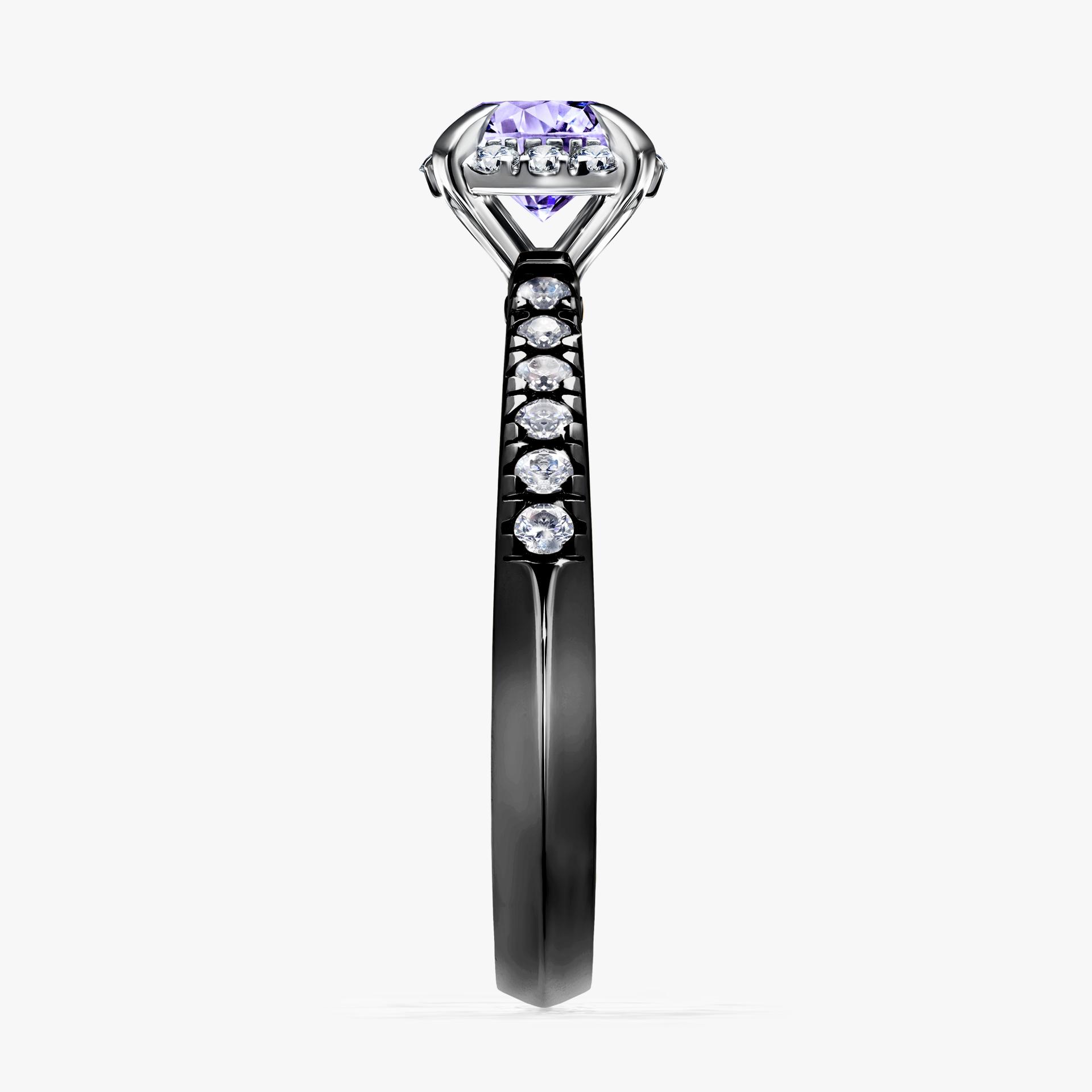 Pierscionek zareczynowy z tanzanitem 0 76 CT z czarnego zlota my princess 02