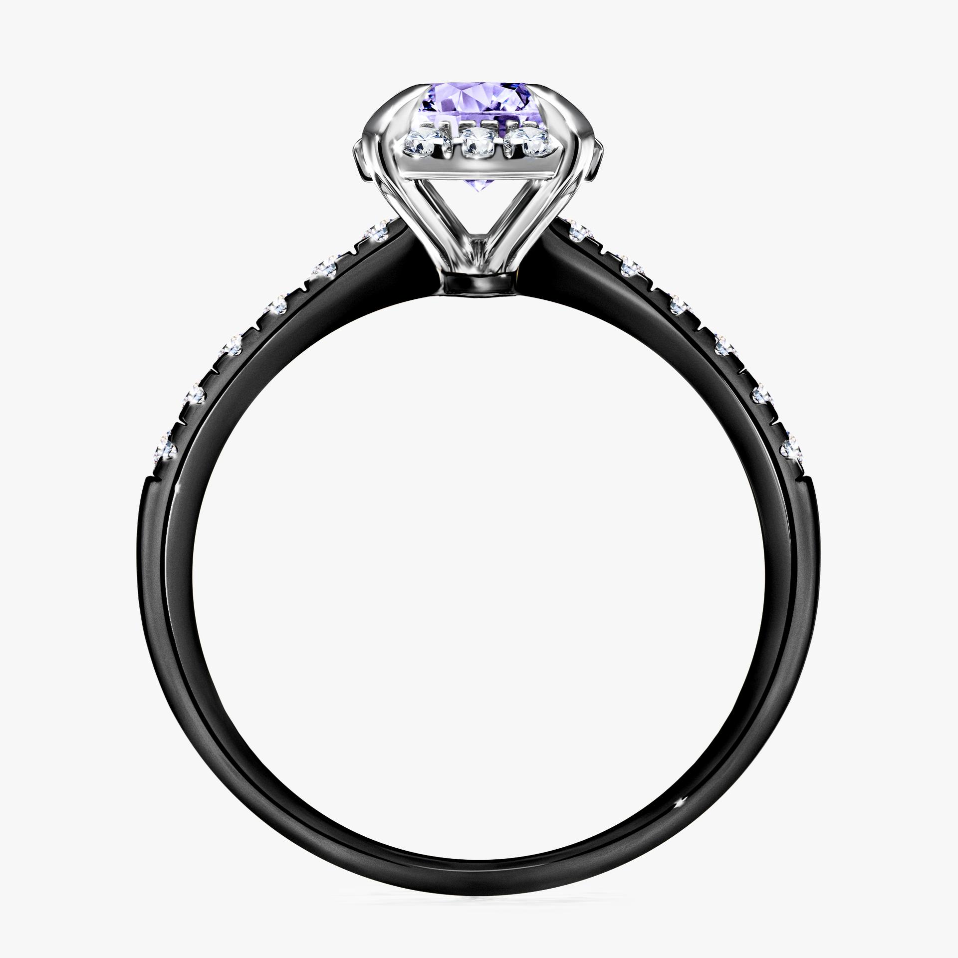 Pierścionek zaręczynowy My Princess z czarnego złota z tanzanitem 1,18ct