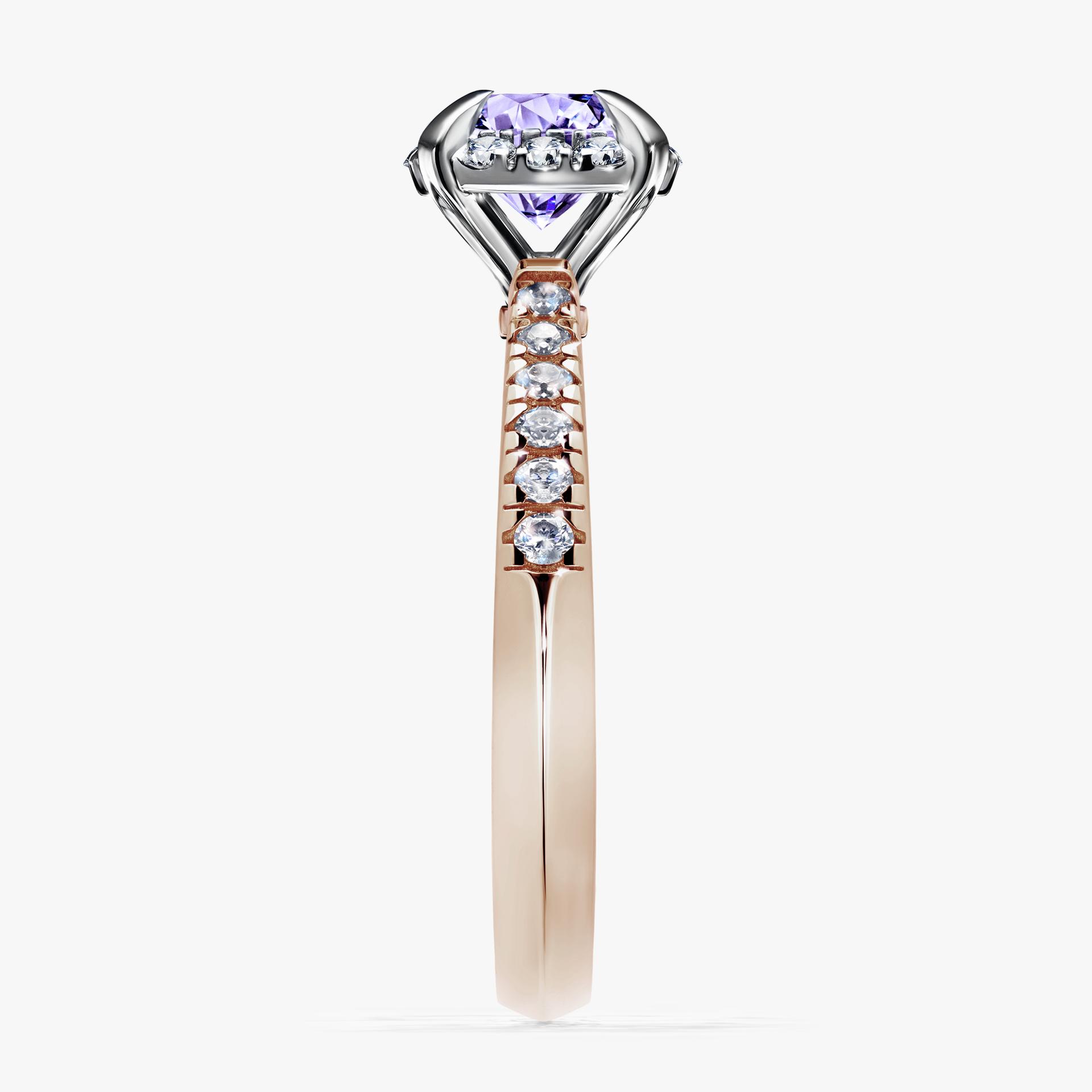 Pierscionek zareczynowy z tanzanitem 118 CT z rozowego zlota my princess 02