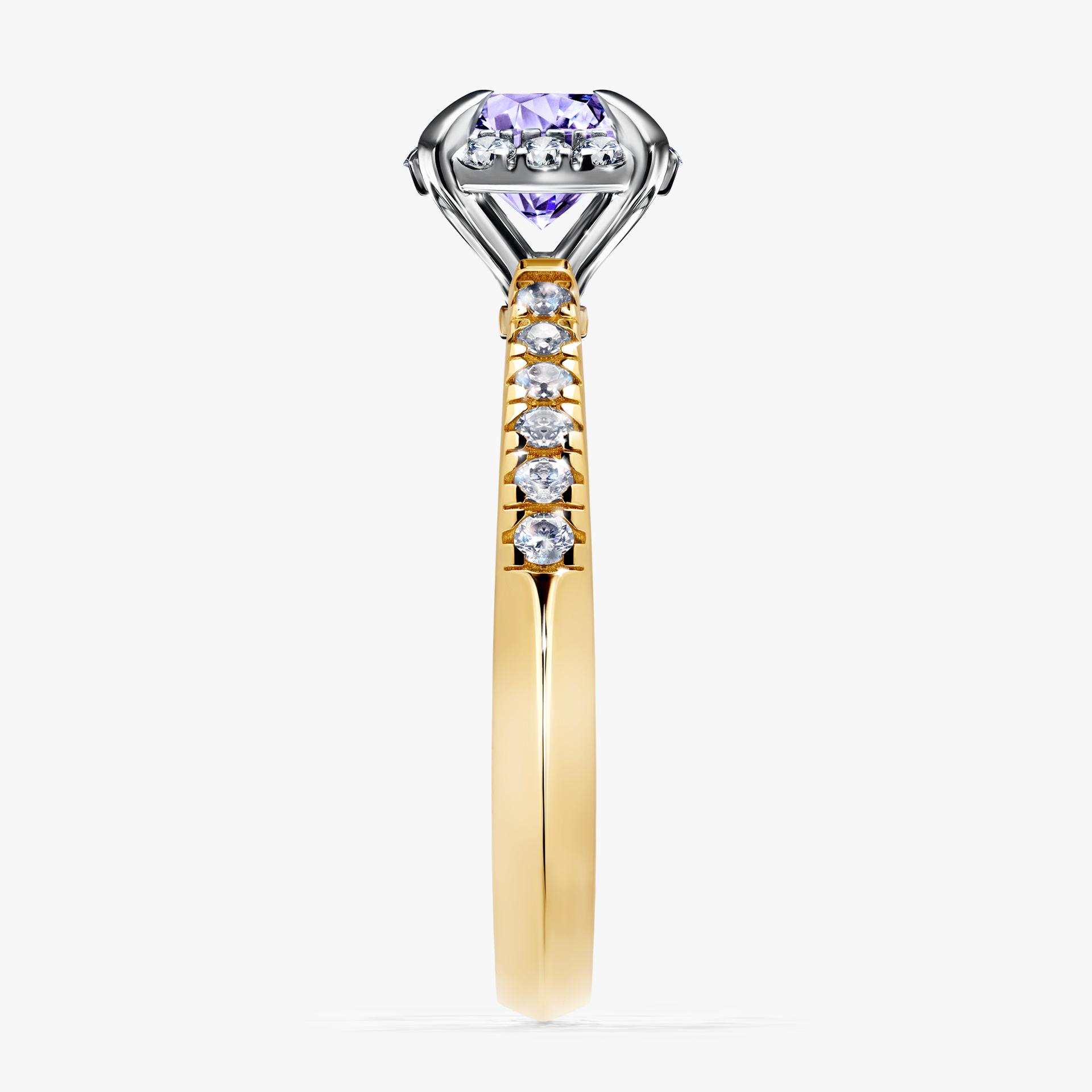 Pierscionek zareczynowy z tanzanitem 118 CT z zoltego zlota my princess 02