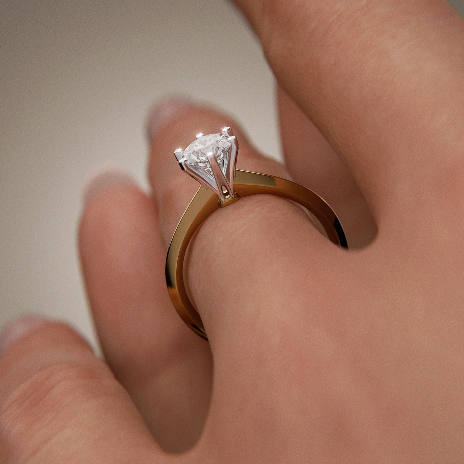 Pierścionek zaręczynowy My Queen z żółtego złota z diamentem laboratoryjnym 0,80ct