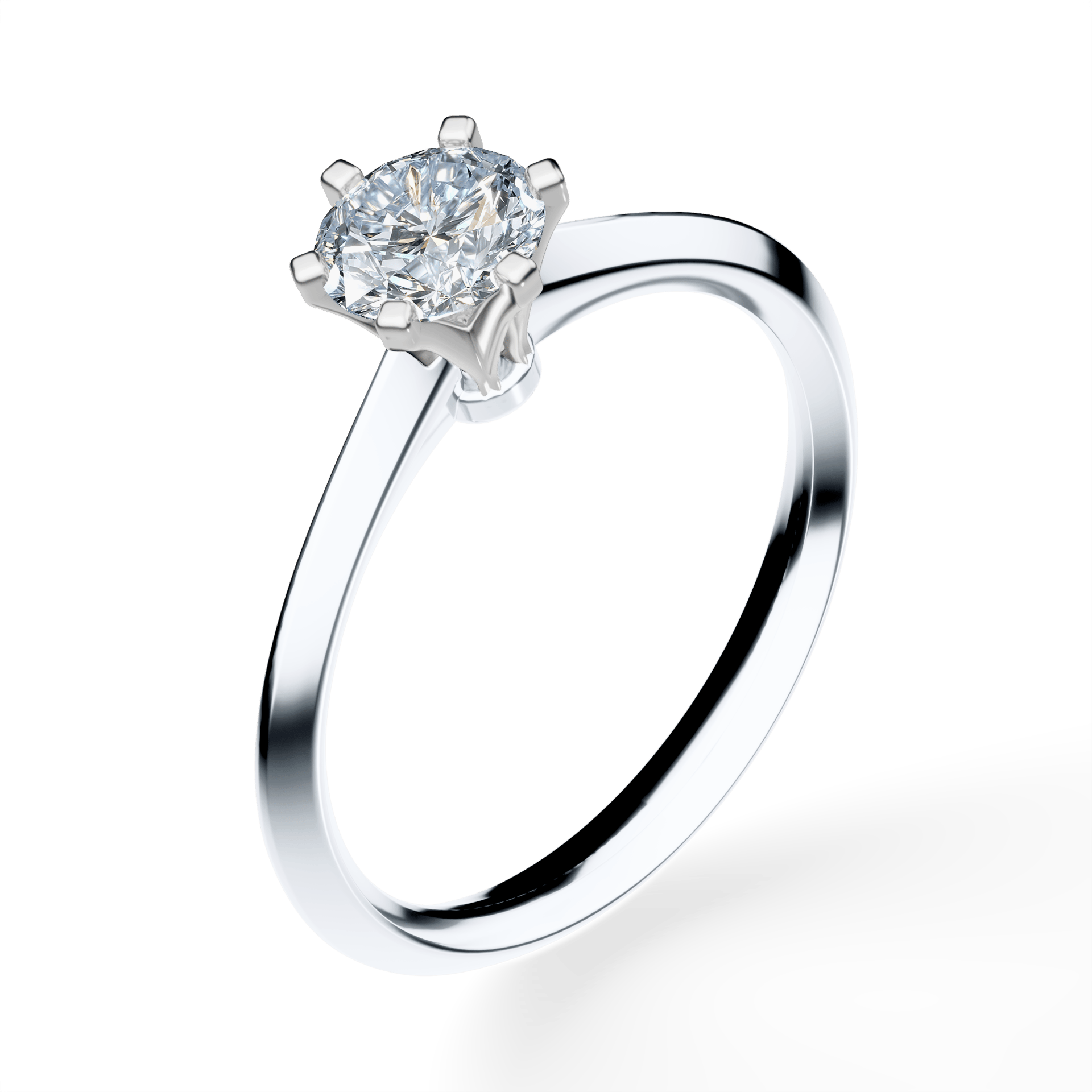 Pierścionek zaręczynowy My Queen z białego złota z diamentem naturalnym 0,50ct