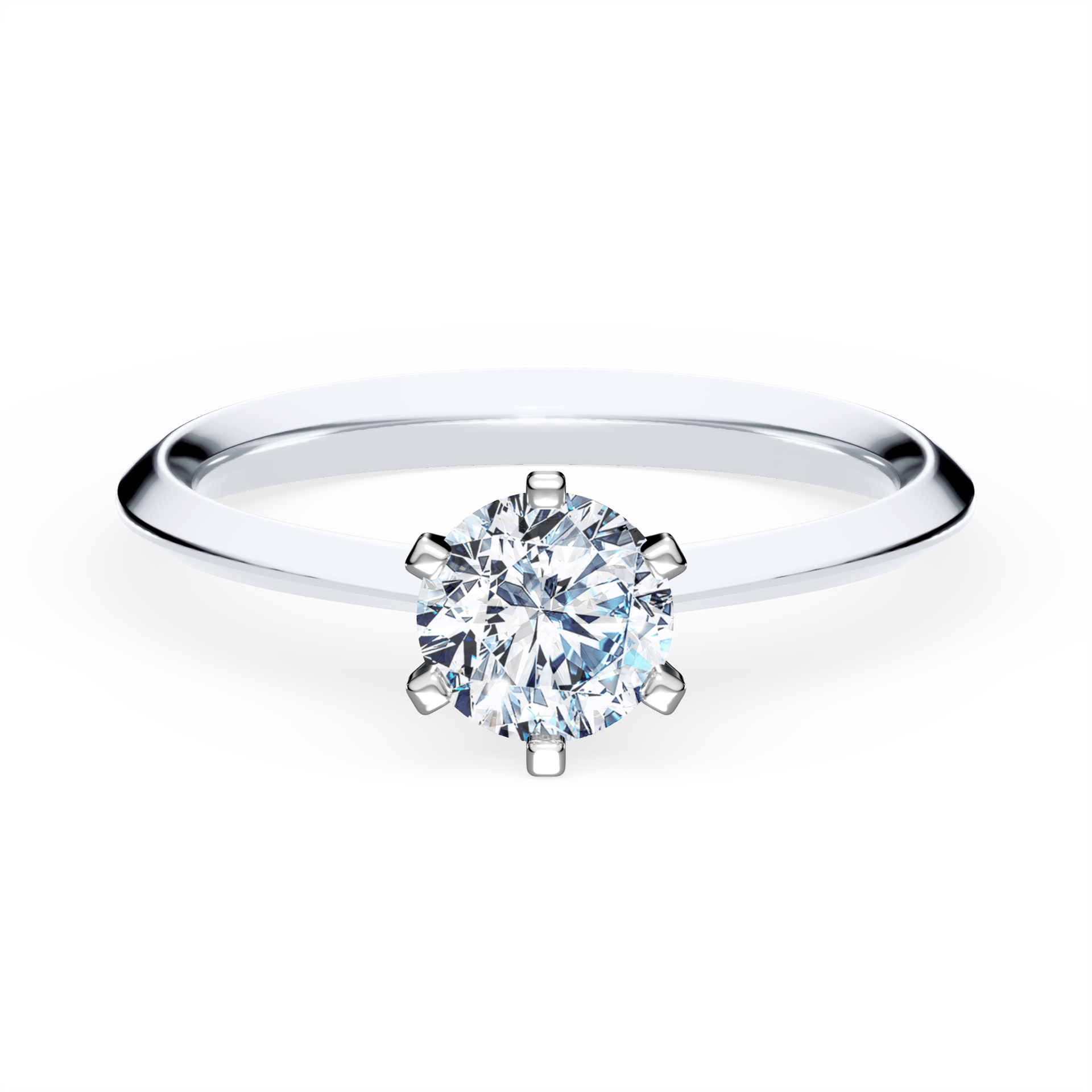 Pierścionek zaręczynowy My Queen z białego złota z diamentem naturalnym 0,50ct