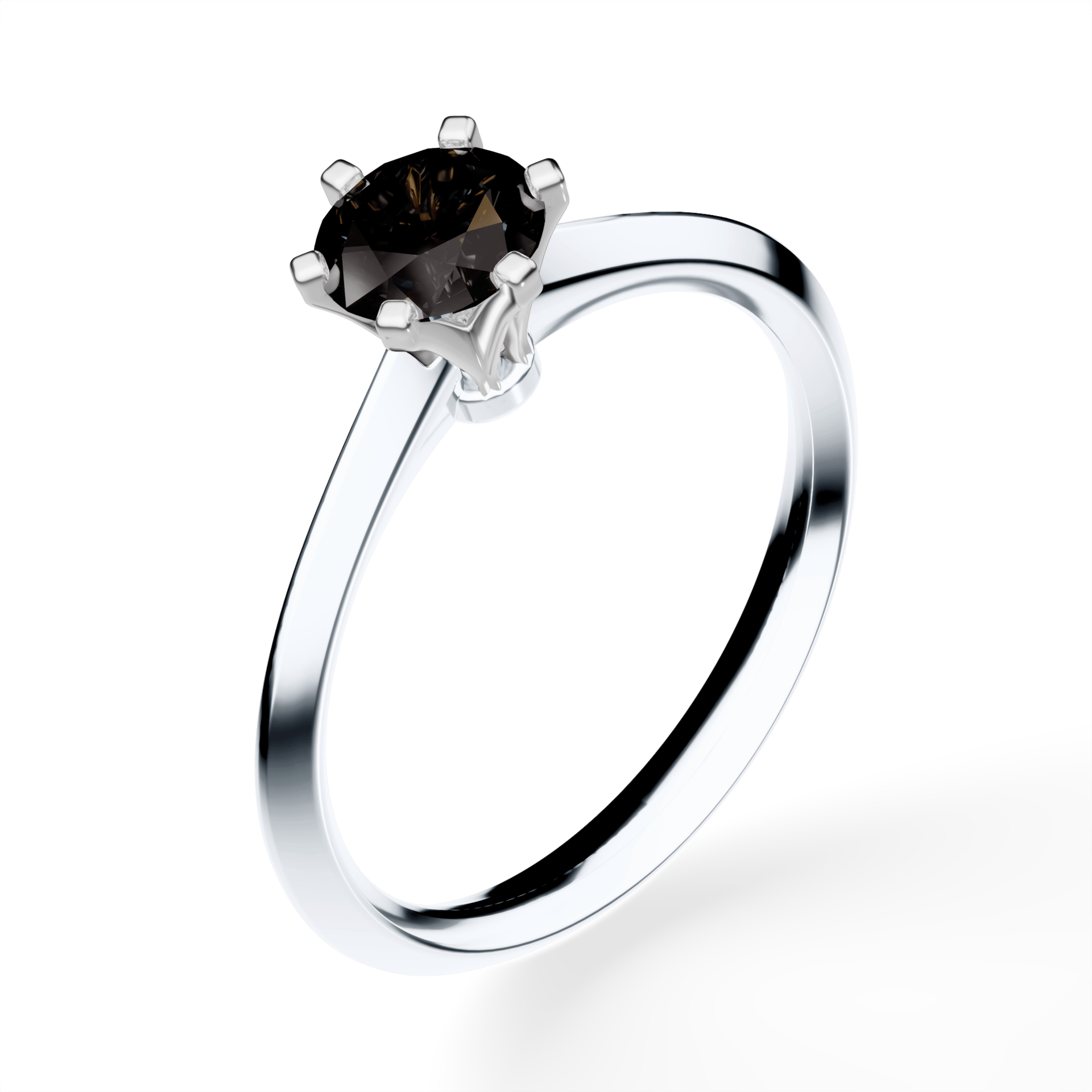 Pierścionek zaręczynowy My Queen z białego złota z czarnym diamentem laboratoryjnym 0,50ct