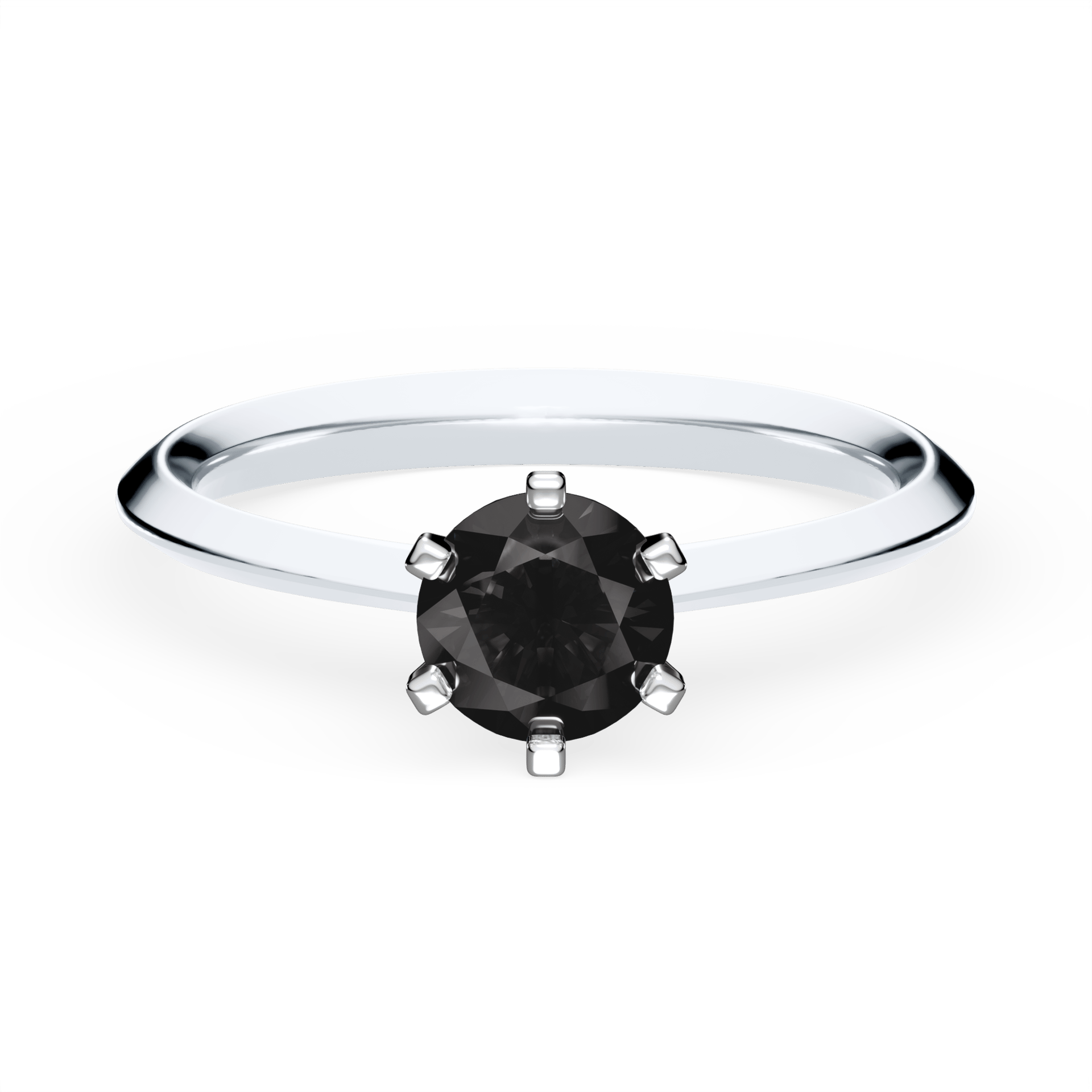 Pierścionek zaręczynowy My Queen z białego złota z czarnym diamentem laboratoryjnym 0,50ct