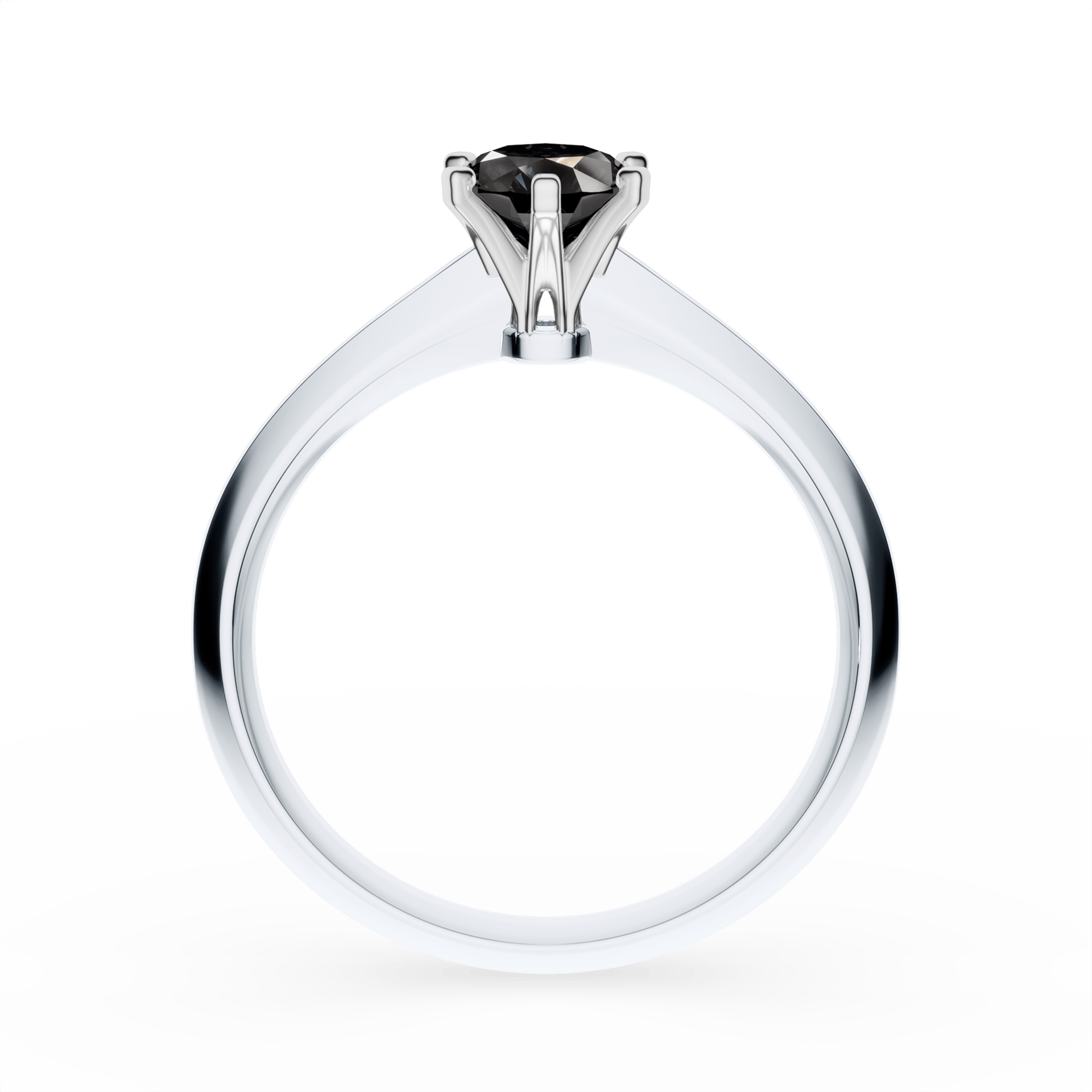 Pierścionek zaręczynowy My Queen z białego złota z czarnym diamentem laboratoryjnym 0,50ct