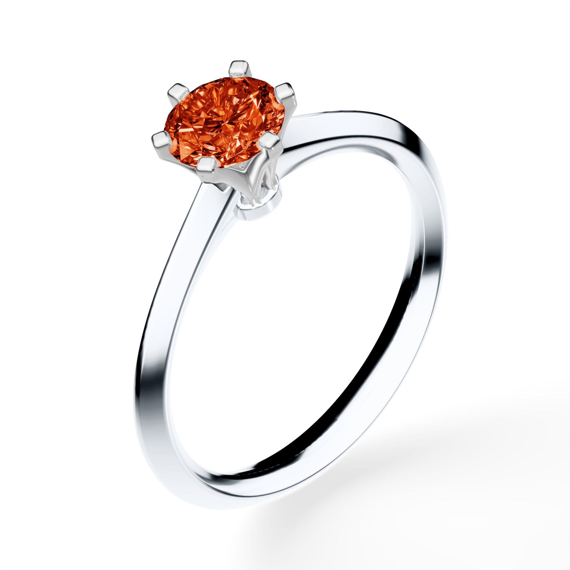 Pierścionek zaręczynowy My Queen z białego złota z czerwonym diamentem laboratoryjnym 0,50ct